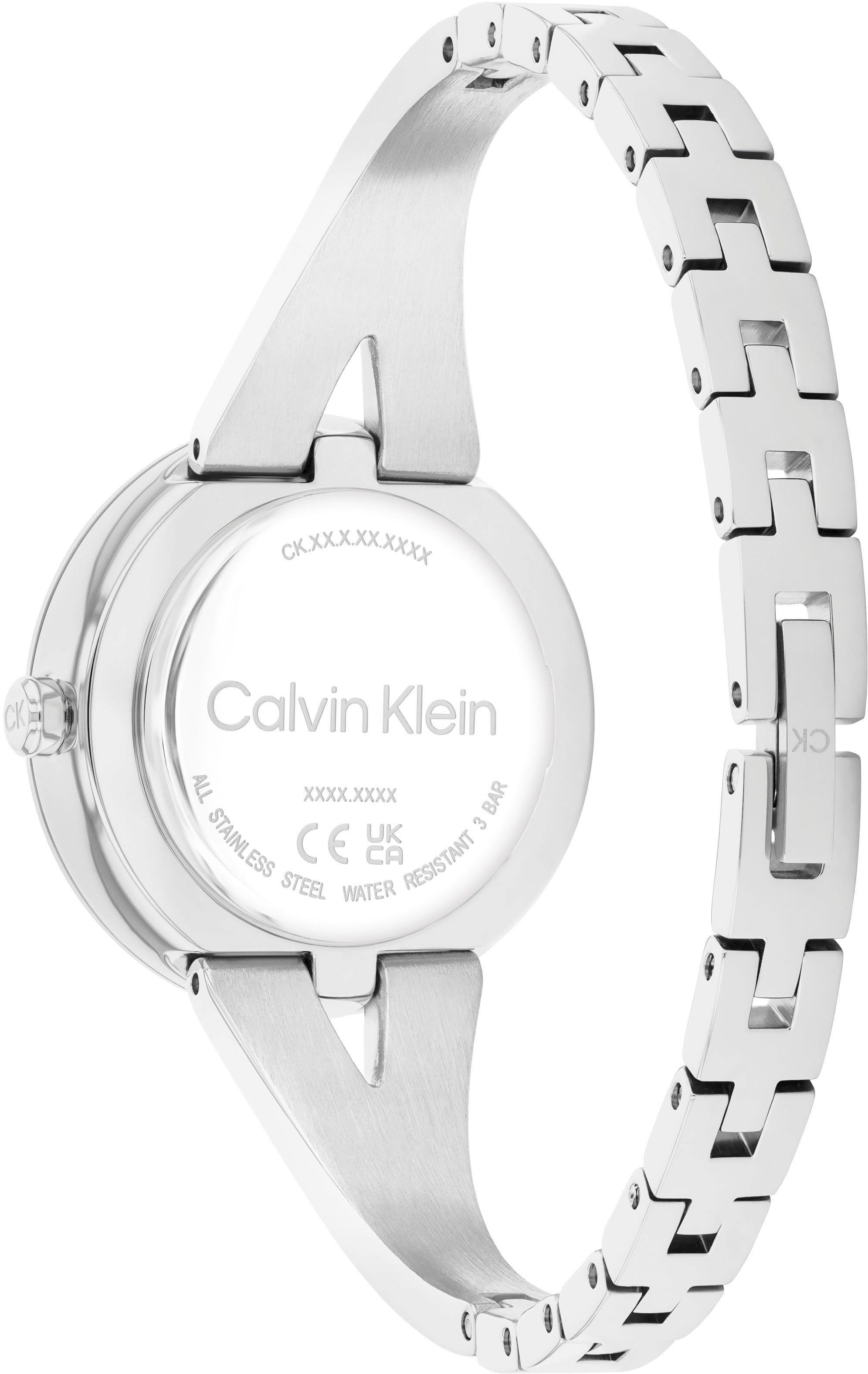 Calvin Klein Kwartshorloge SCULPTURAL Polshorloge, dameshorloge, mineraalglas, roestvrijstalen armband