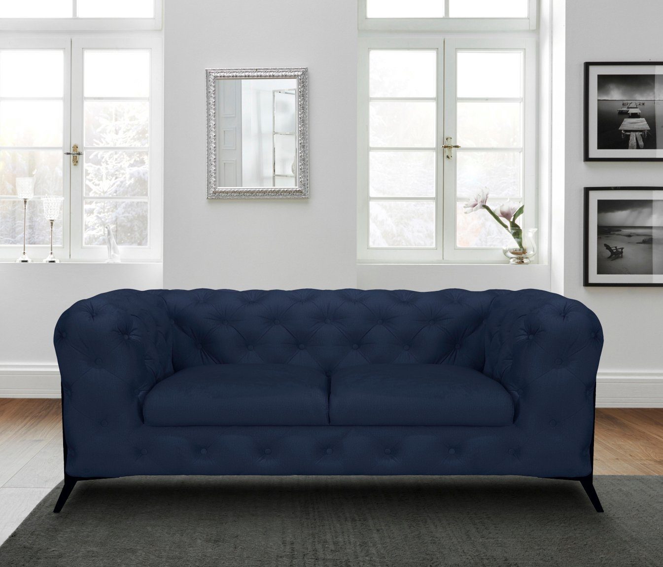 Leonique Chesterfield-bank Amaury luxueuze capitonnage, moderne chesterfield look, kleur van de poten ter keuze