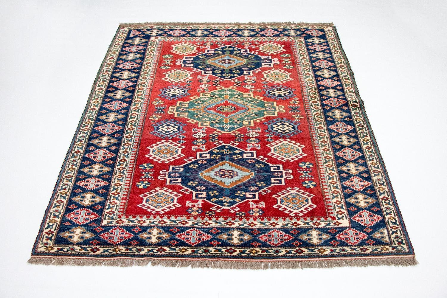 morgenland Wollen kleed Kazak-kleed met de hand geknoopt rood