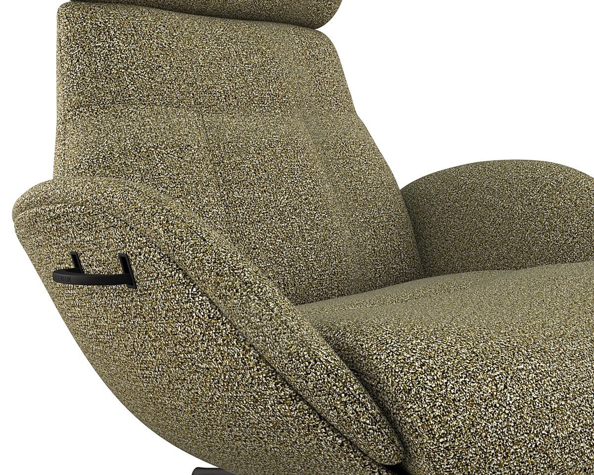 FLEXLUX Relaxfauteuil Relaxchairs Elegant Eersteklas comfort, rug- en hoofdsteunverstelling, draaibaar, zwarte voet