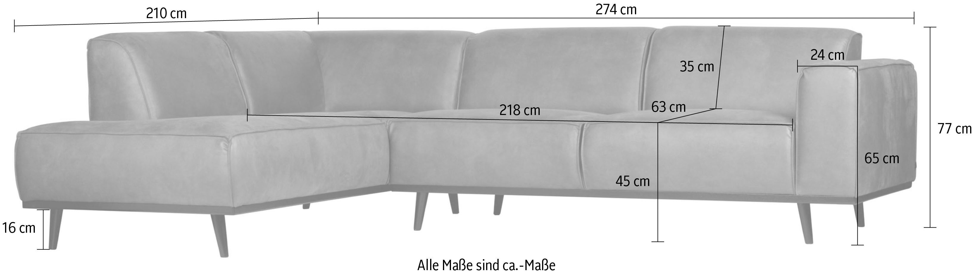 WOOOD Hoekbank Statement vrijstaand, h 77 cm x b 274 cm