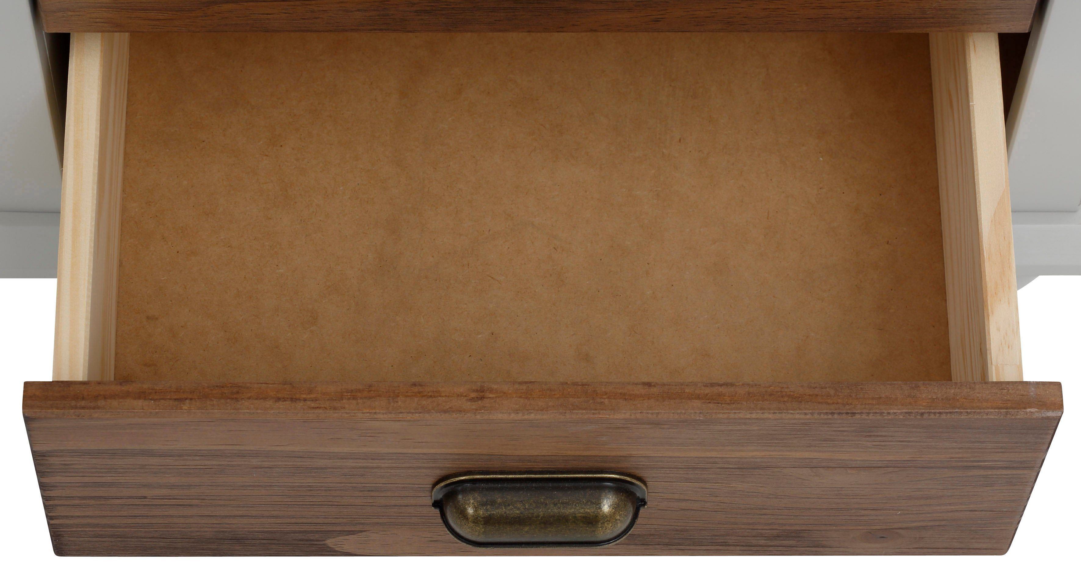 Home affaire Hoge kast Borey met 1 deur en 3 laden van massief hout, hoogte 125 cm, breedte 100 cm