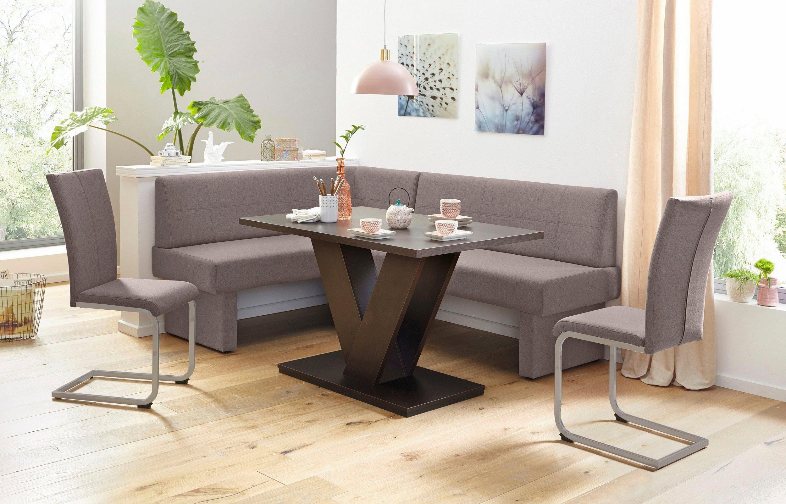 Home affaire Vrijdragende stoel Nils Stoel belastbaar tot 120 kg, frame metaal in chroom-look of zwart (set, 2 stuks)