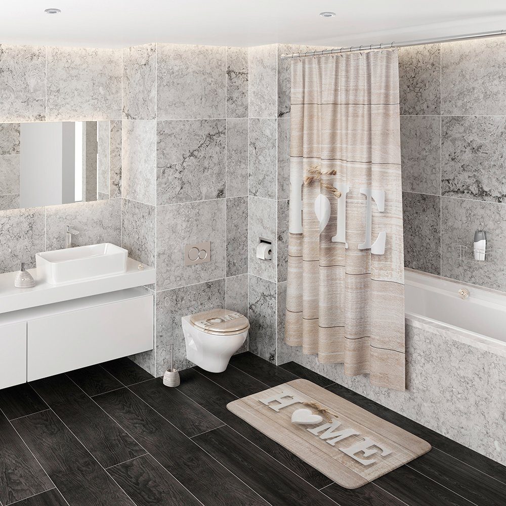 Sanilo Set badkameraccessoires Home bestaand uit toiletzitting, badmat en wastafelplug (complete set, 3-delig)