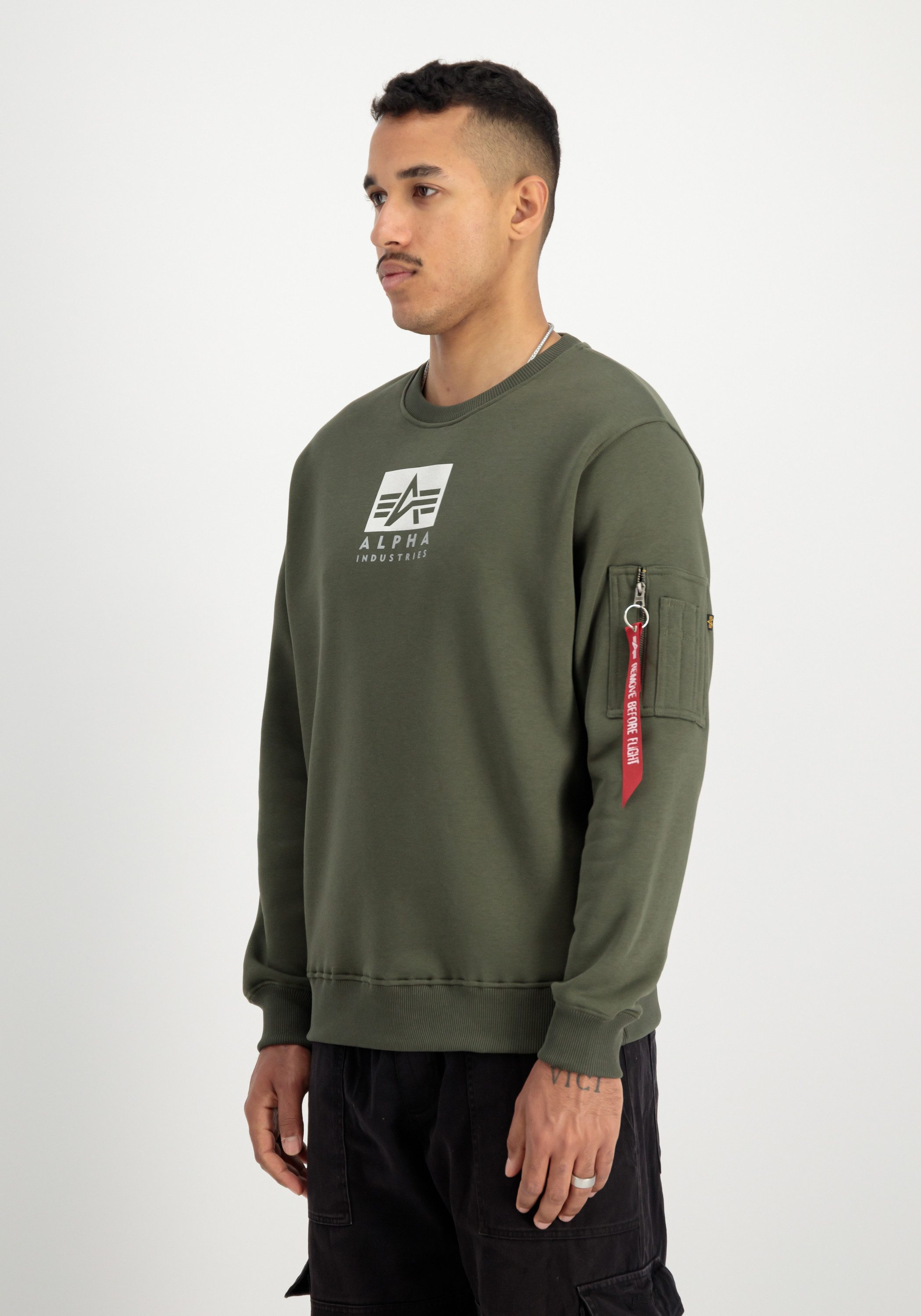 Alpha Industries Sweater Alpha Industries Men - Sweatshirts Satin Logo Sweatshirt