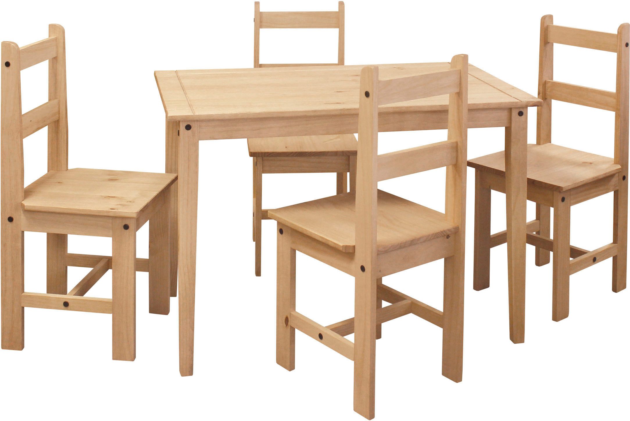 Home affaire Eethoek Houten oppervlak honingkleurig gewaxed (set, 5-delig)