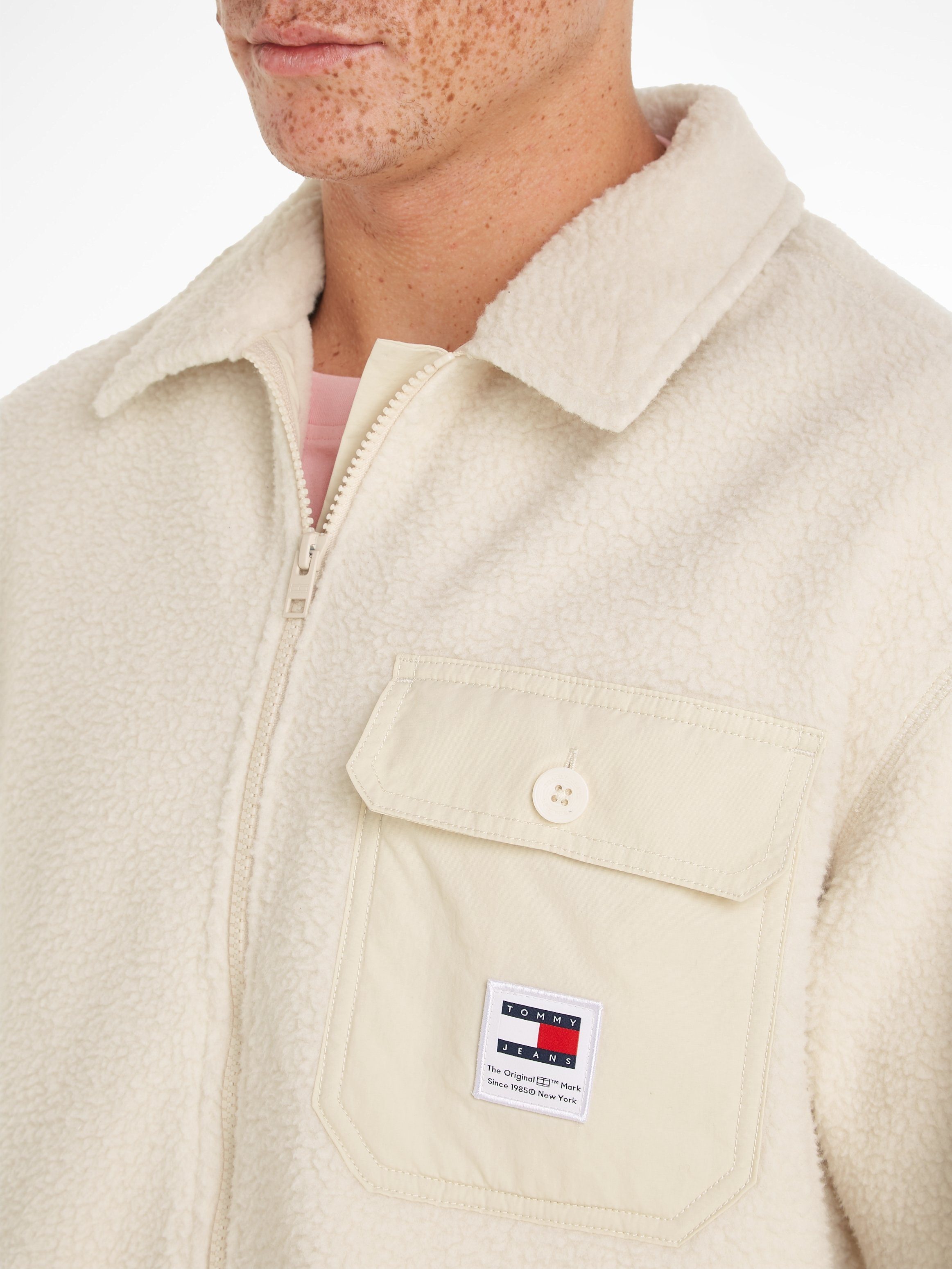 TOMMY JEANS Fleecehemd TJM SOLID TEDDY OVERSHIRT