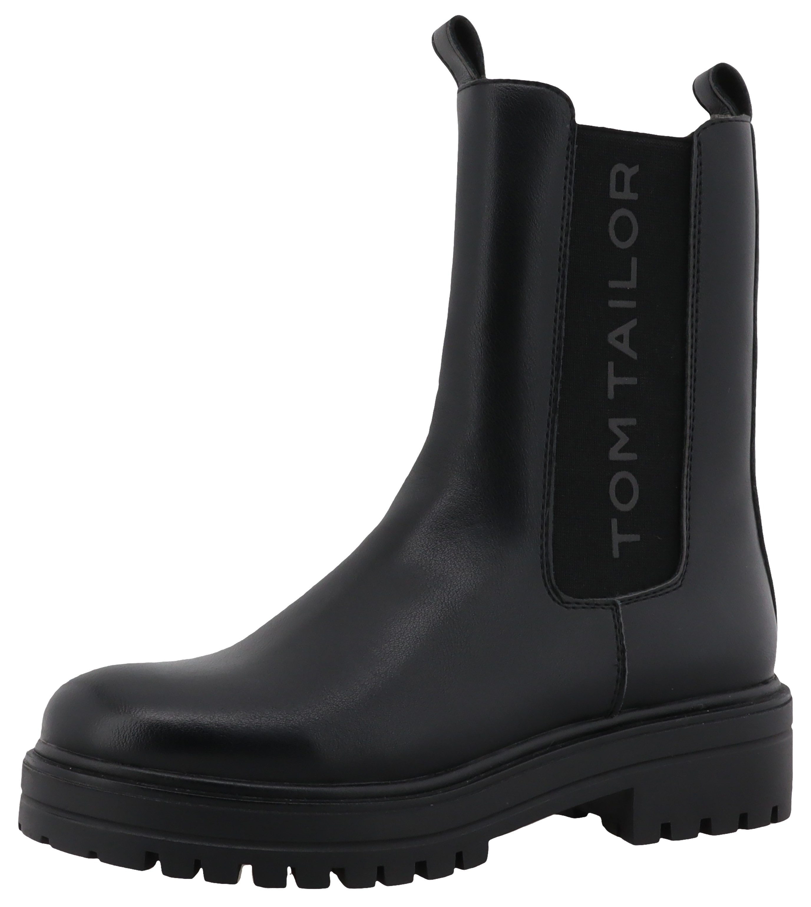 Tom Tailor Chelsea-boots blokhak, chunky boots, enkellaars met twee aantrekloopjes