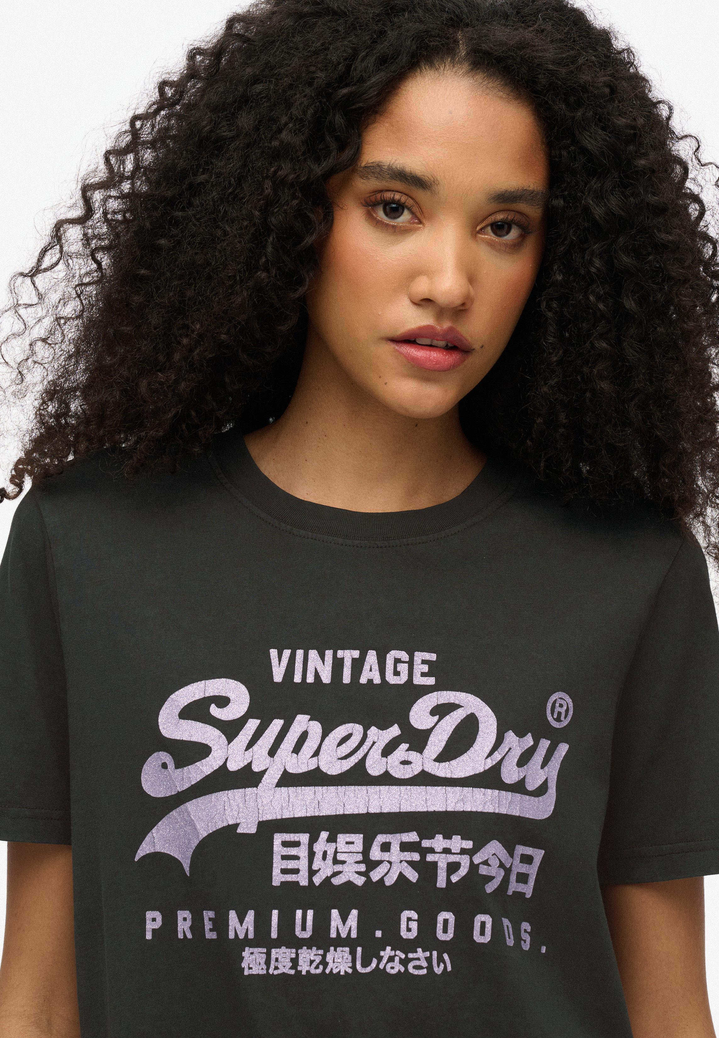 Superdry Shirt met korte mouwen VL METALLIC RELAXED TEE