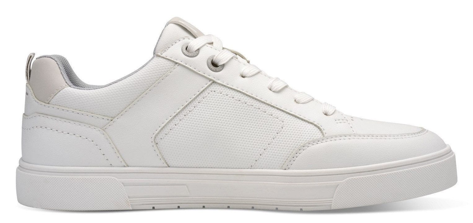 Marco Tozzi Plateausneakers , vrijetijdsschoen, lage schoen, veterschoen met perforatie en sierstiksels