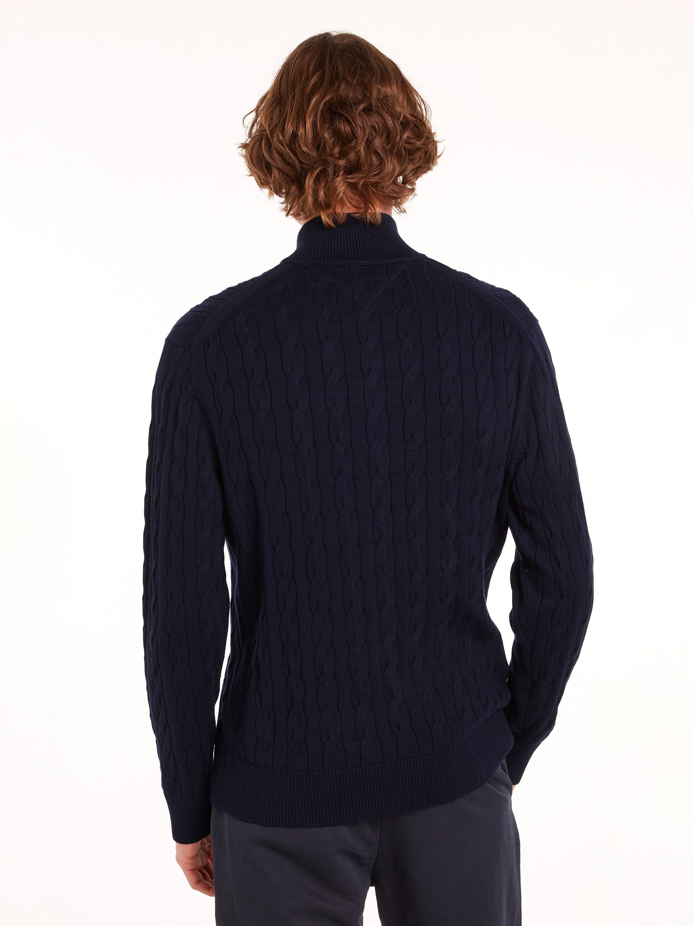 Tommy Hilfiger Gebreide trui CLASSIC COTTON CABLE ZIP MOCK