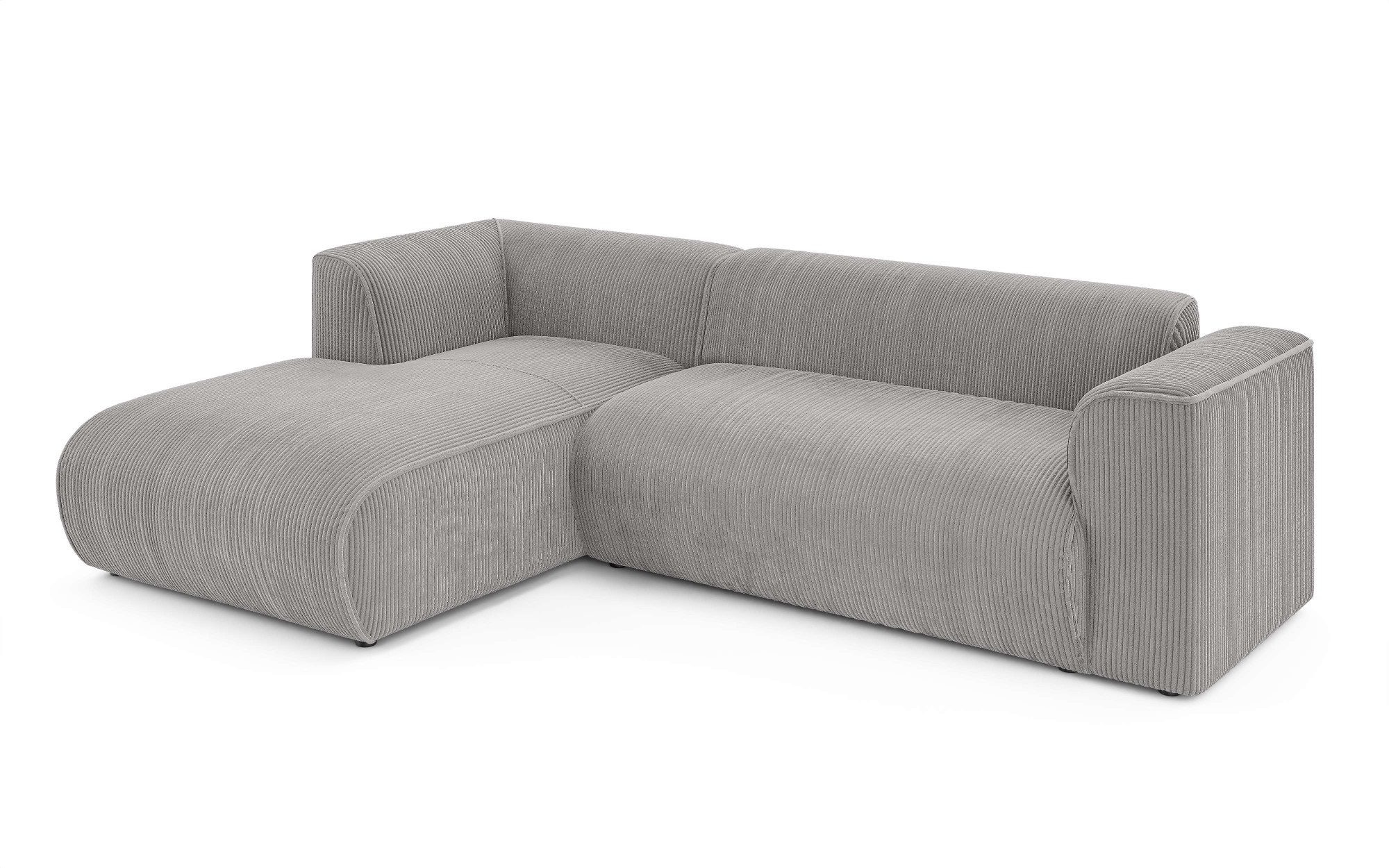 INOSIGN Hoekbank MERID L-vorm (257 cm), tijdloos & stijlvol ontwerp Uitgebreid gepolsterd, in cord, chenille en structuur