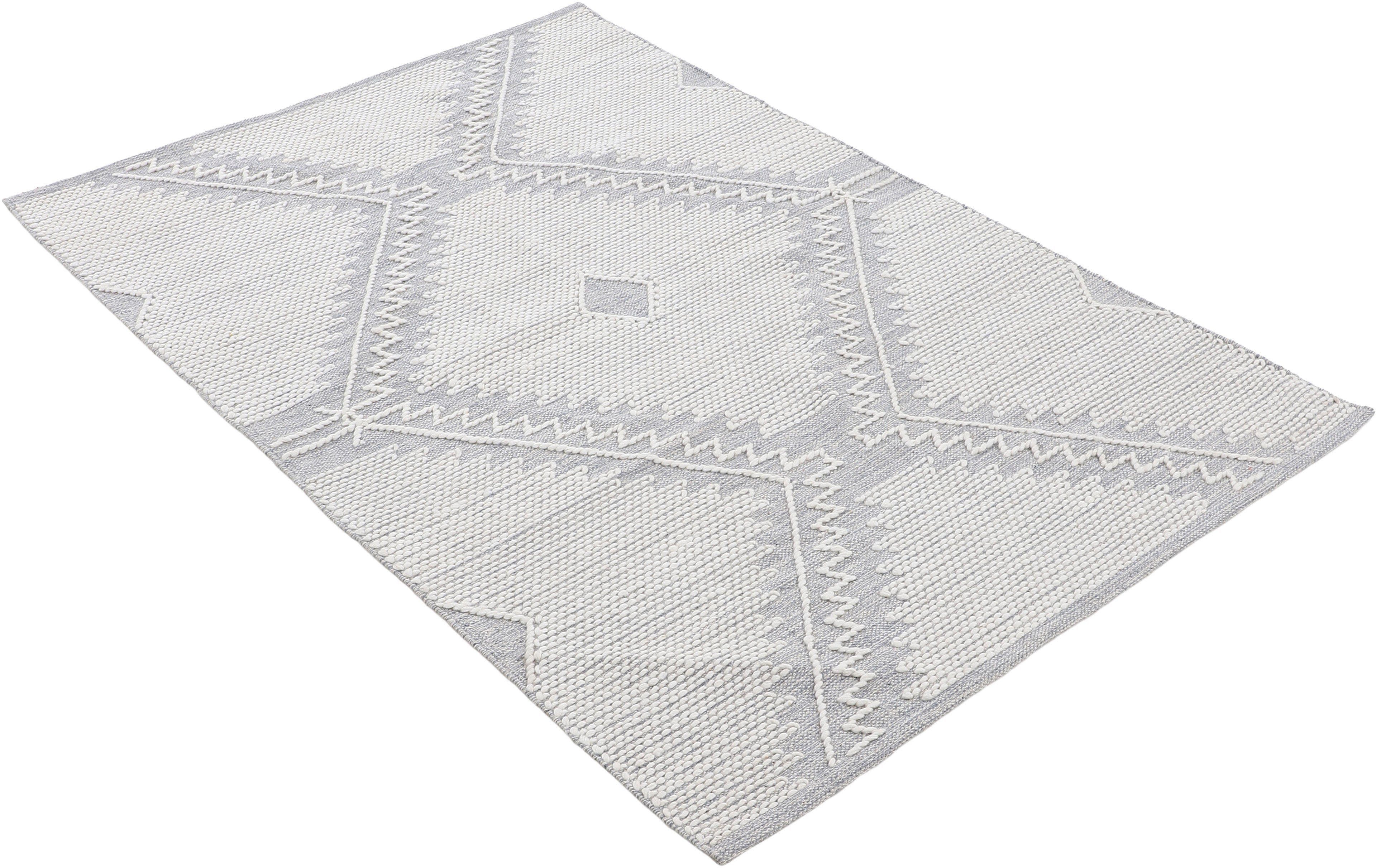 carpetfine Vloerkleed Kelim Durry Handgeweven, geometrisch, hoog-laag effect, handgeweven, 100% katoen
