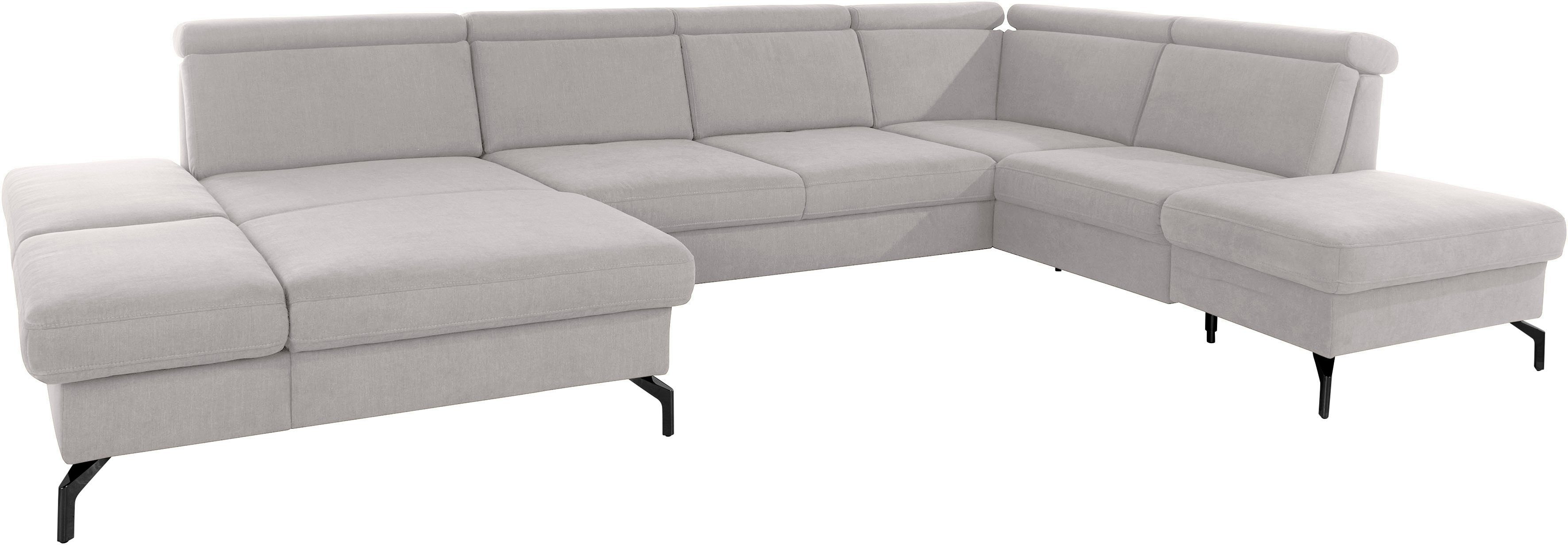 sit&more Zithoek Brisbane U-vorm Poothoogte 15 cm, inclusief verstelbare zitdiepte, armleuningen en hoofdeind