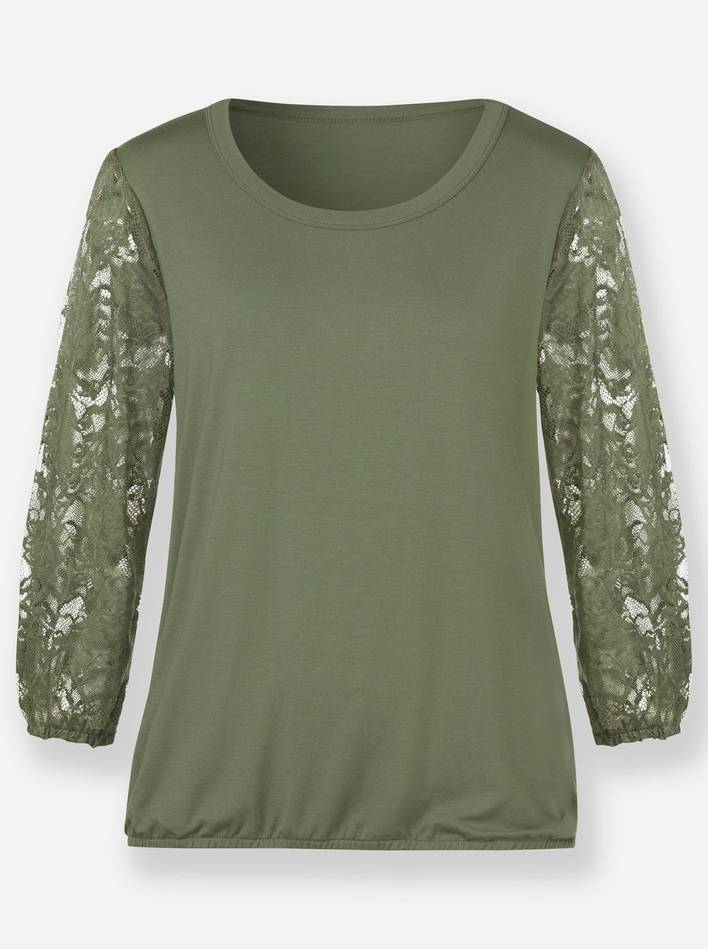 Lady Shirt met 3/4 mouwen Kanten shirt (1-delig)