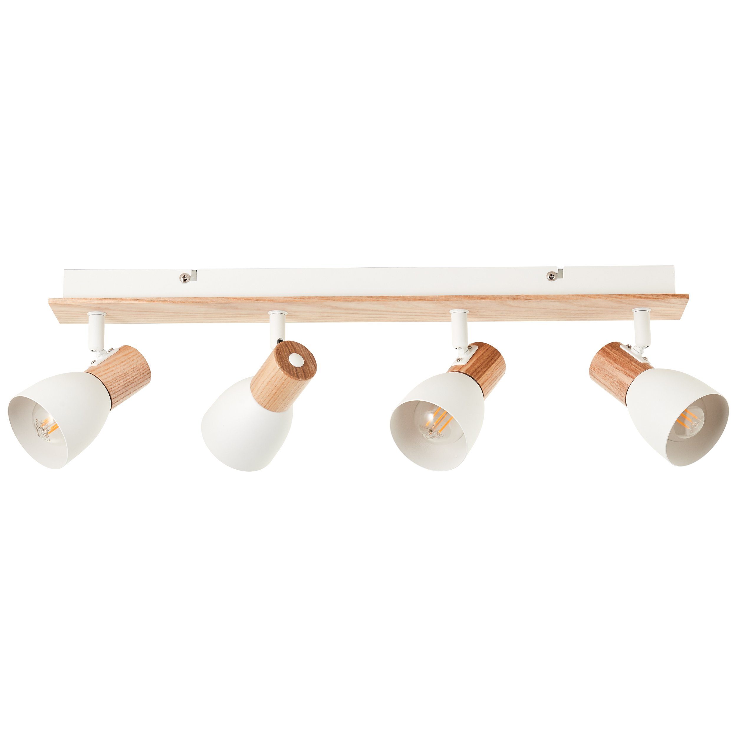 Brilliant Leuchten Plafondspot Daintree Breedte 58 cm, E14, metaal/hout, wit/natuurlijk