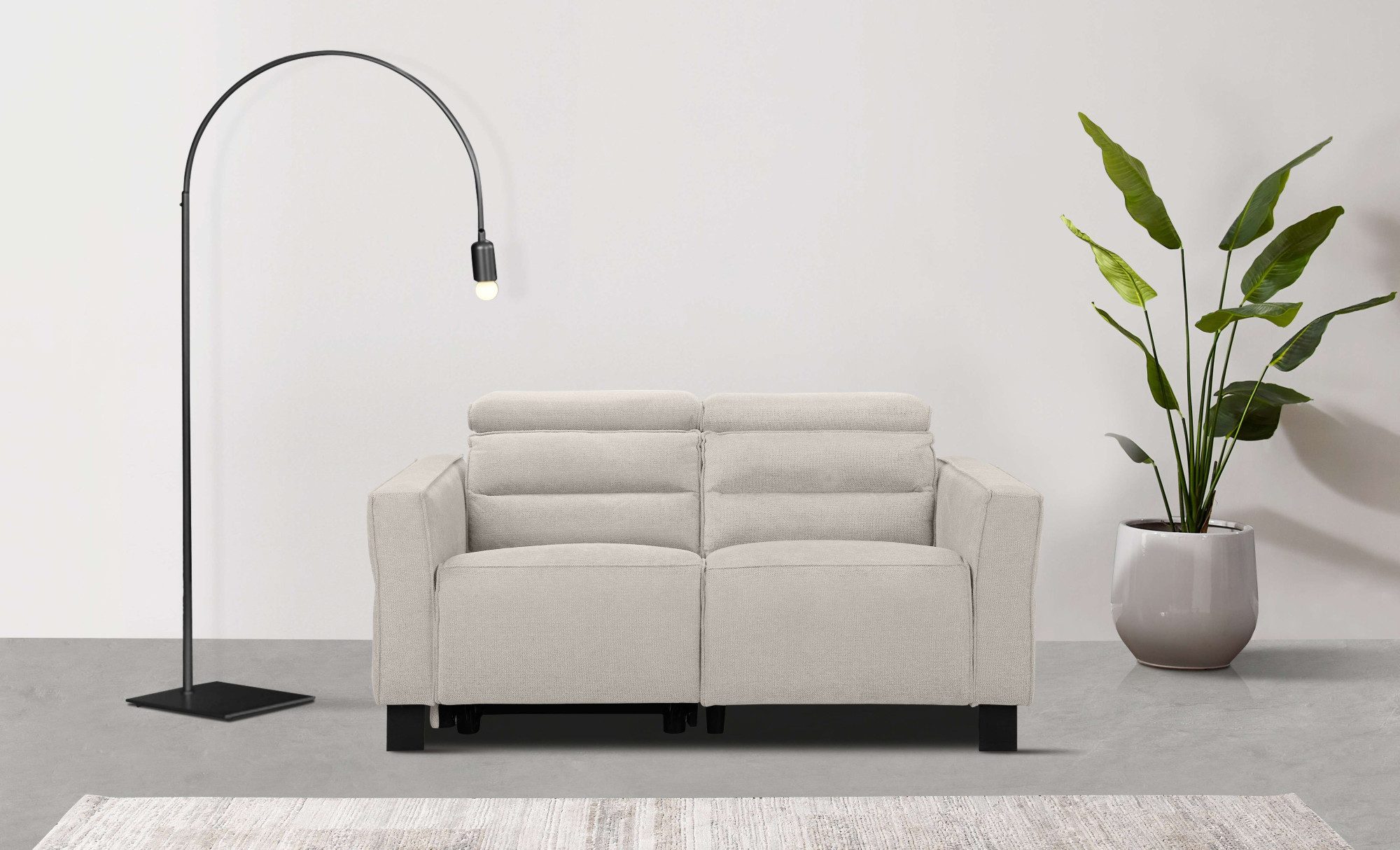 Places of Style 2-zitsbank Carpari, 162 cm, met handmatige of elektrische relaxfunctie
