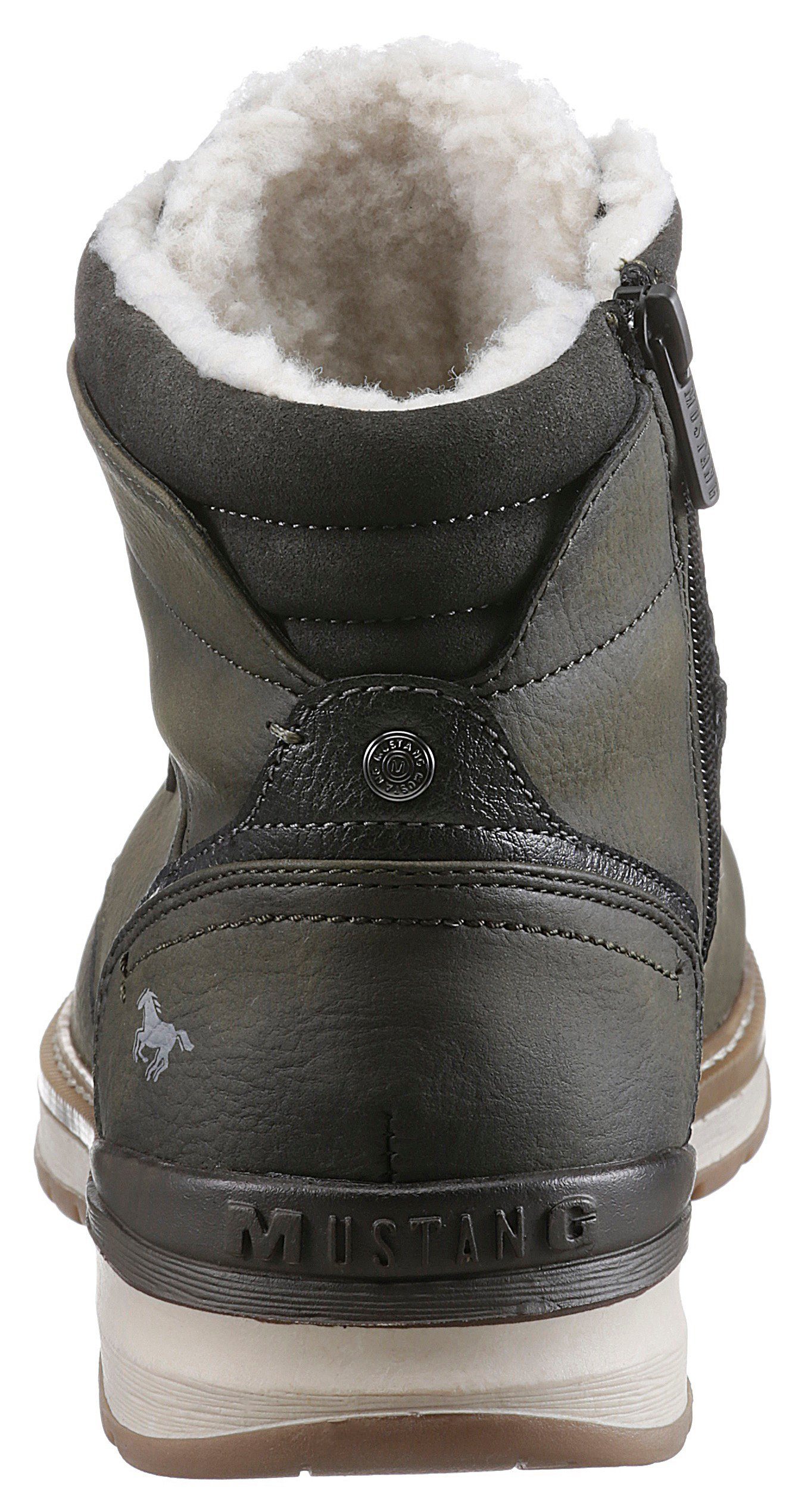 Mustang Shoes Winterlaarzen casual mode, veterschoenen, winterlaarzen met oogjes en logo-patch