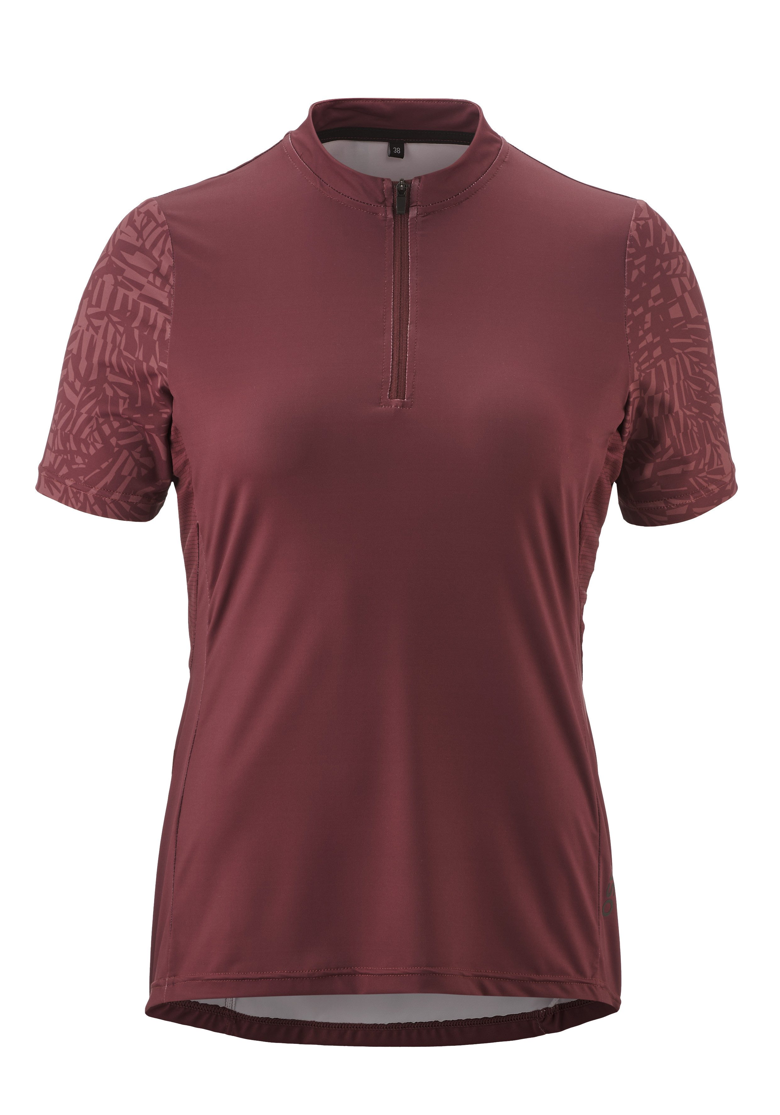 Gonso Fietsshirt Adventure Jersey Halfzip W Dames fiets trui korte mouwen, rugzak met rits, quick-dry, slim fit dames sportkleding maat 40 bruin