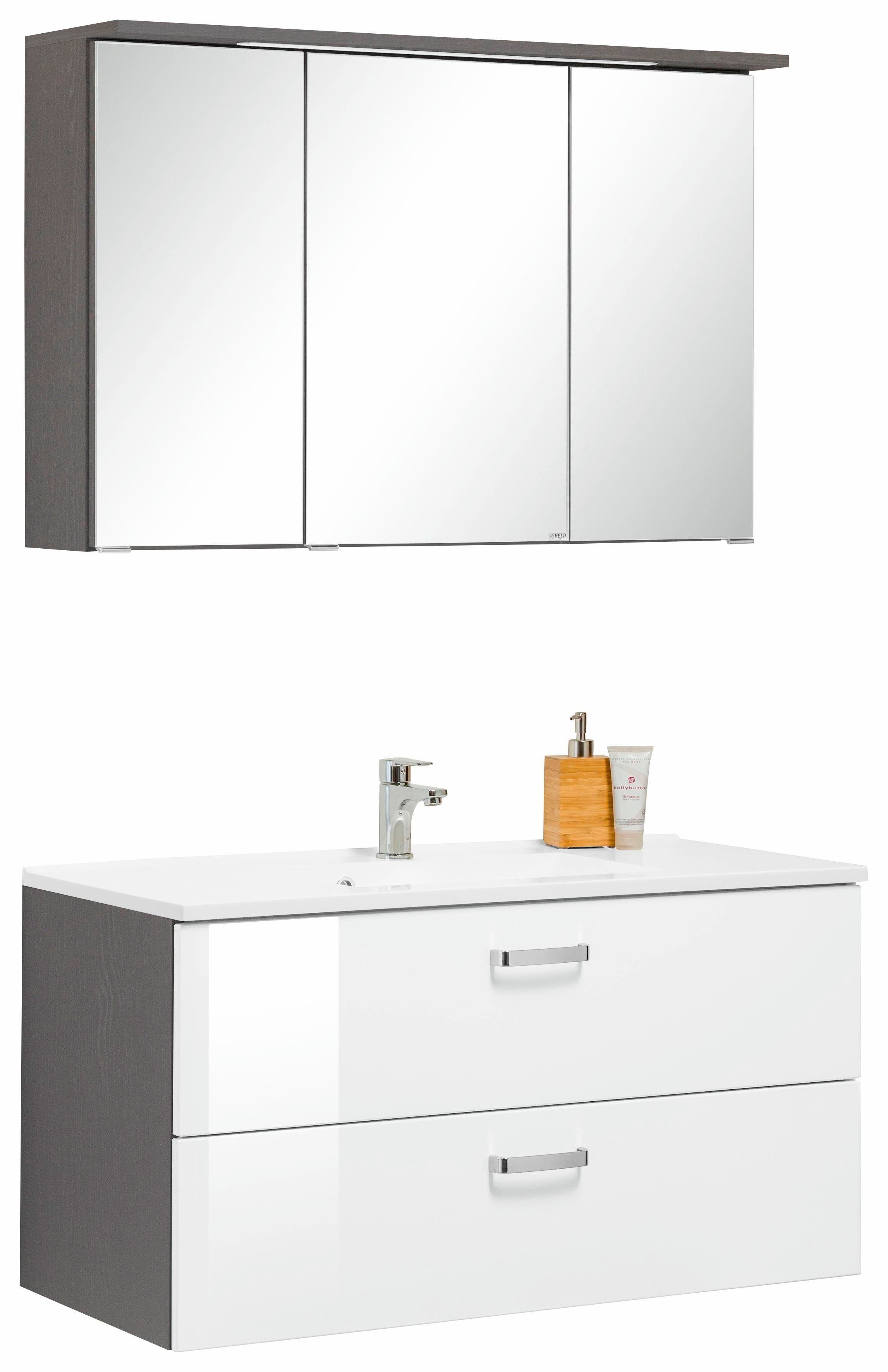welltime Badkamerserie Ravenna met soft-close functie (2-delig) badmeubelsets wit
