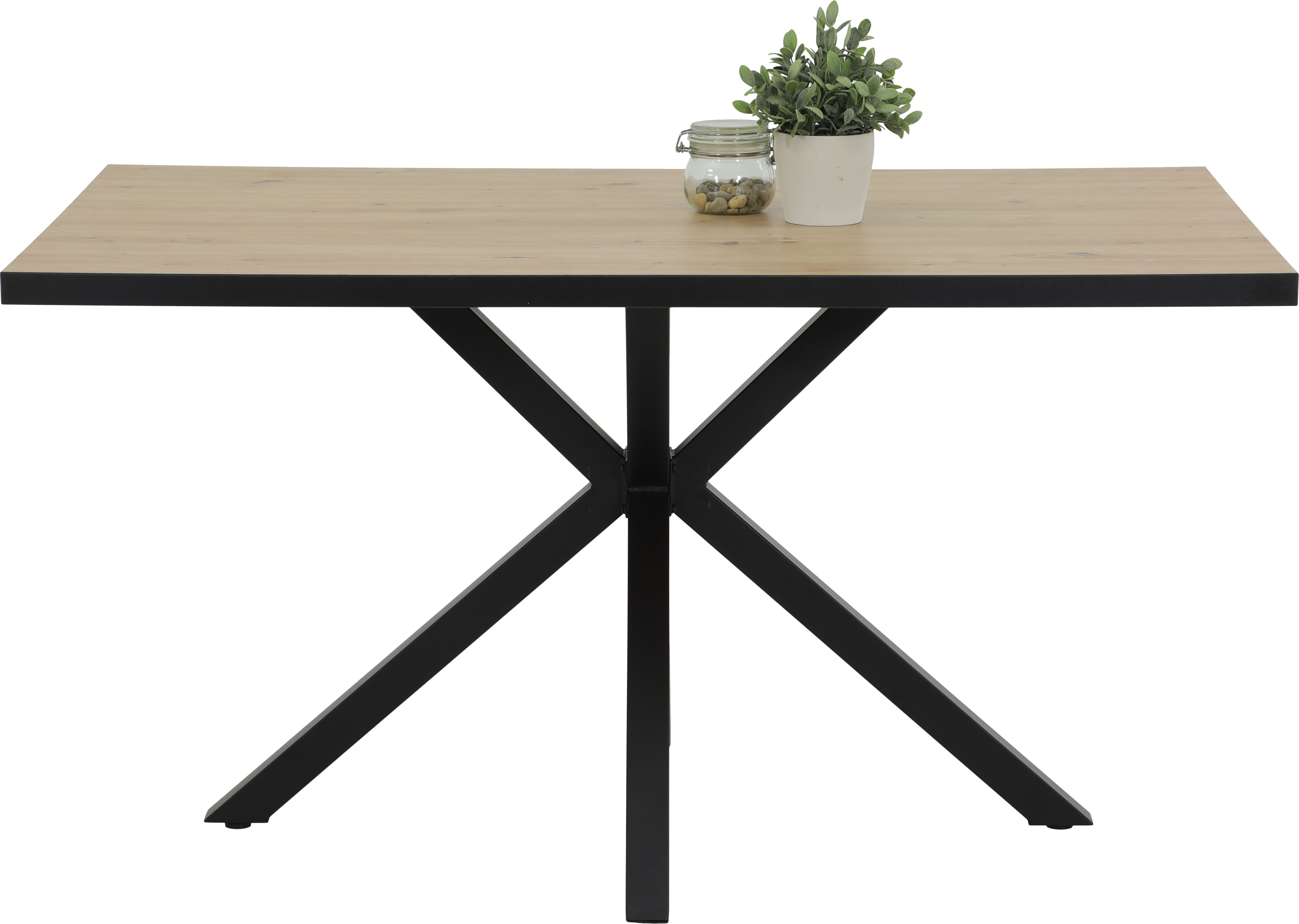 HELA Eethoek Spree Eettafel 140x90 cm met dikke rand, microvezel bekleding(4-delig)