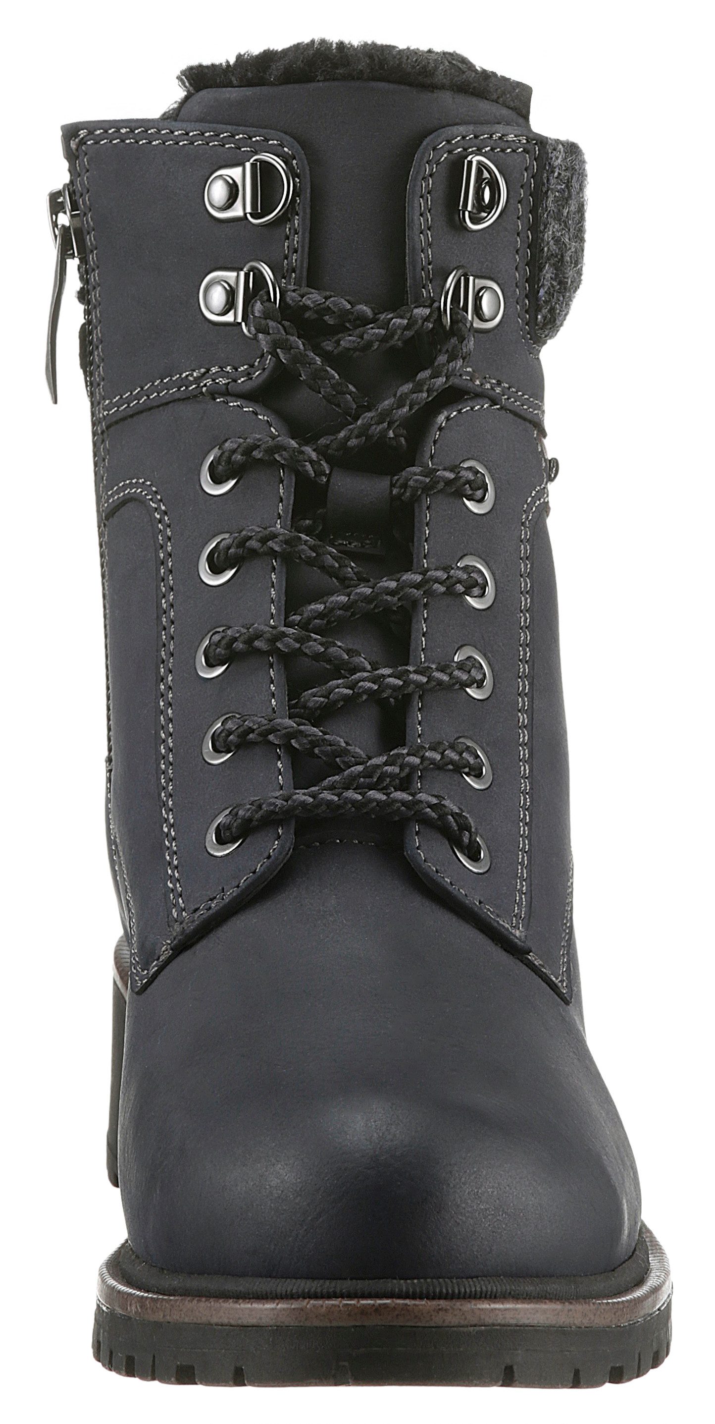 Tamaris Winterlaarzen blokhak, veterschoenen, winter enkellaars met duo tex-uitrusting