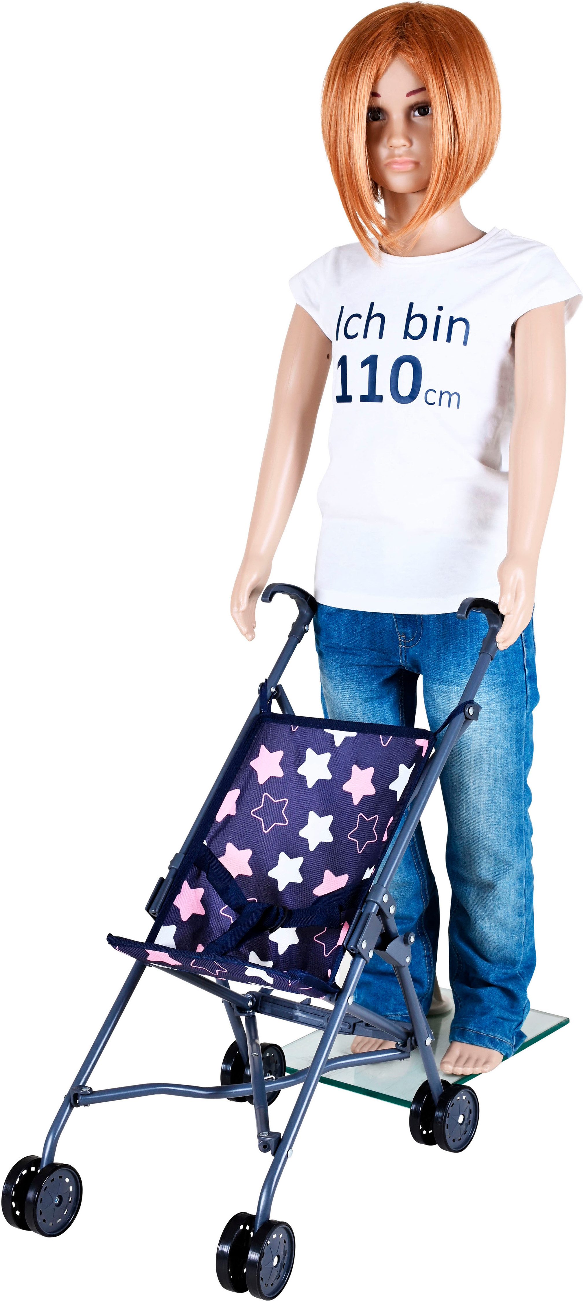 Knorrtoys® Poppenbuggy Sim - star blue pink