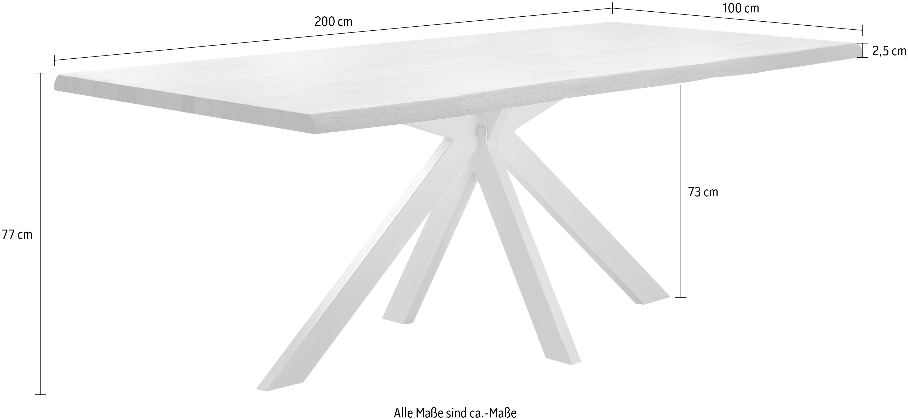 Home affaire Eettafel Tristan natur met echte boomrand