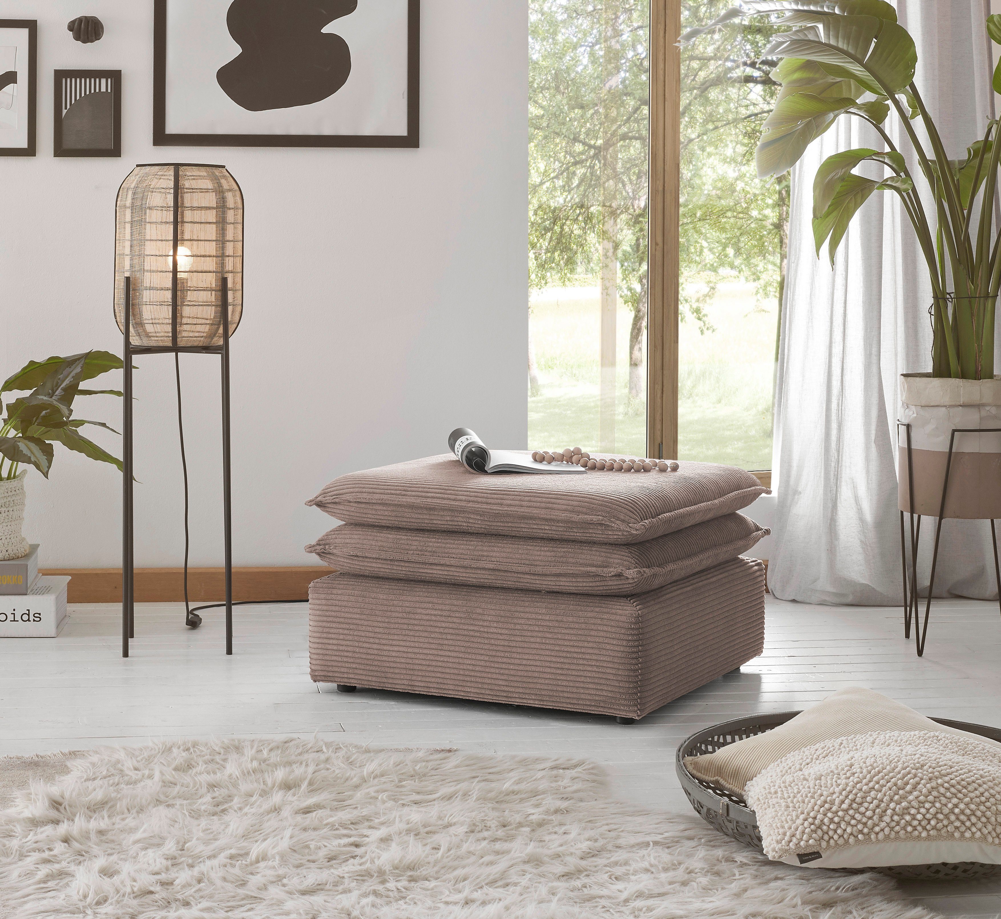 Places of Style Hocker PIAGGE Hoogwaardige cord, passend bij de fauteuil
