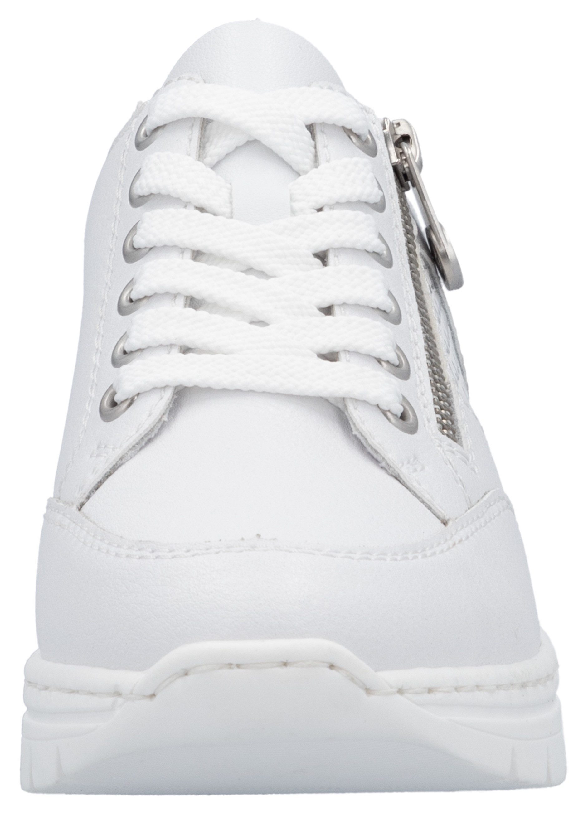 Rieker Sneakers met sleehak , lage schoen, vrijetijdsschoen, veterschoen, sneaker met rits