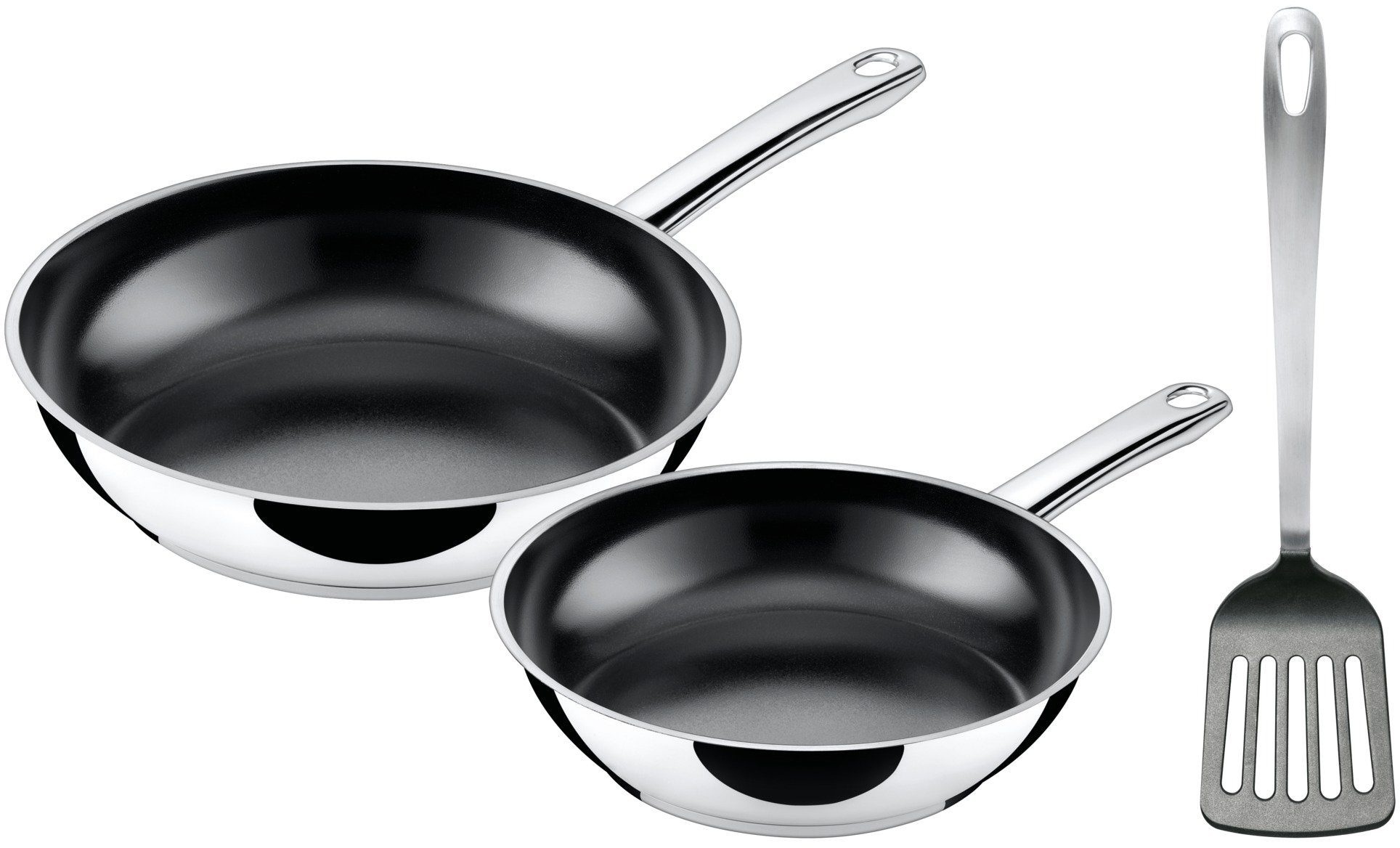 Silit Pannenset Talis 3-delig, met spatel, koekenpan 24, 20 cm Pan inductie, roestvrij staal gecoat, ovenbestendig tot 250 graden (set, 3-delig)