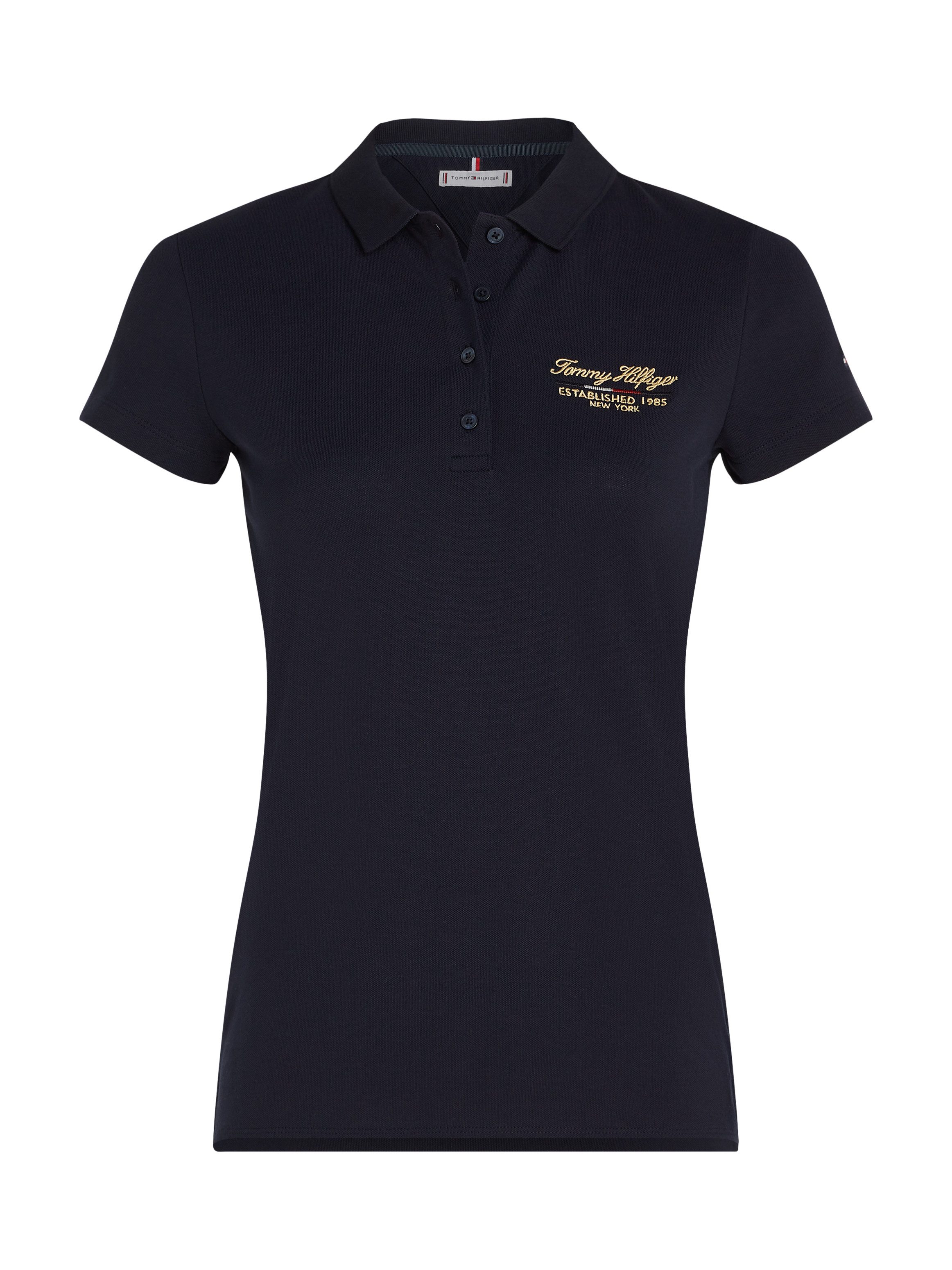 Tommy Hilfiger Poloshirt SLIM SCRIPT GRAPHIC POLO SS met tommy hilfiger script-logo-opschrift