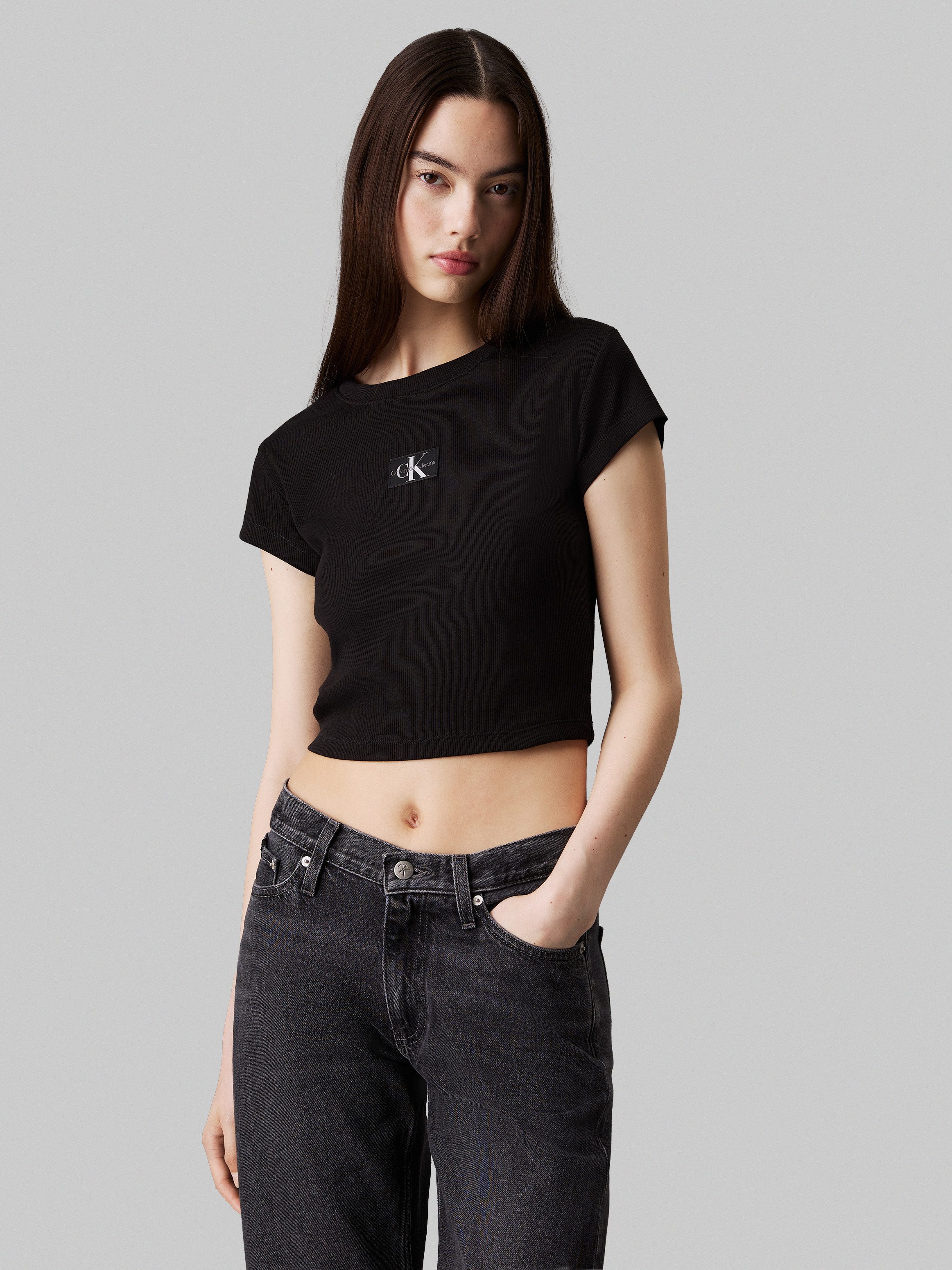Calvin Klein T-shirt WOVEN LABEL RIB BABY TEE