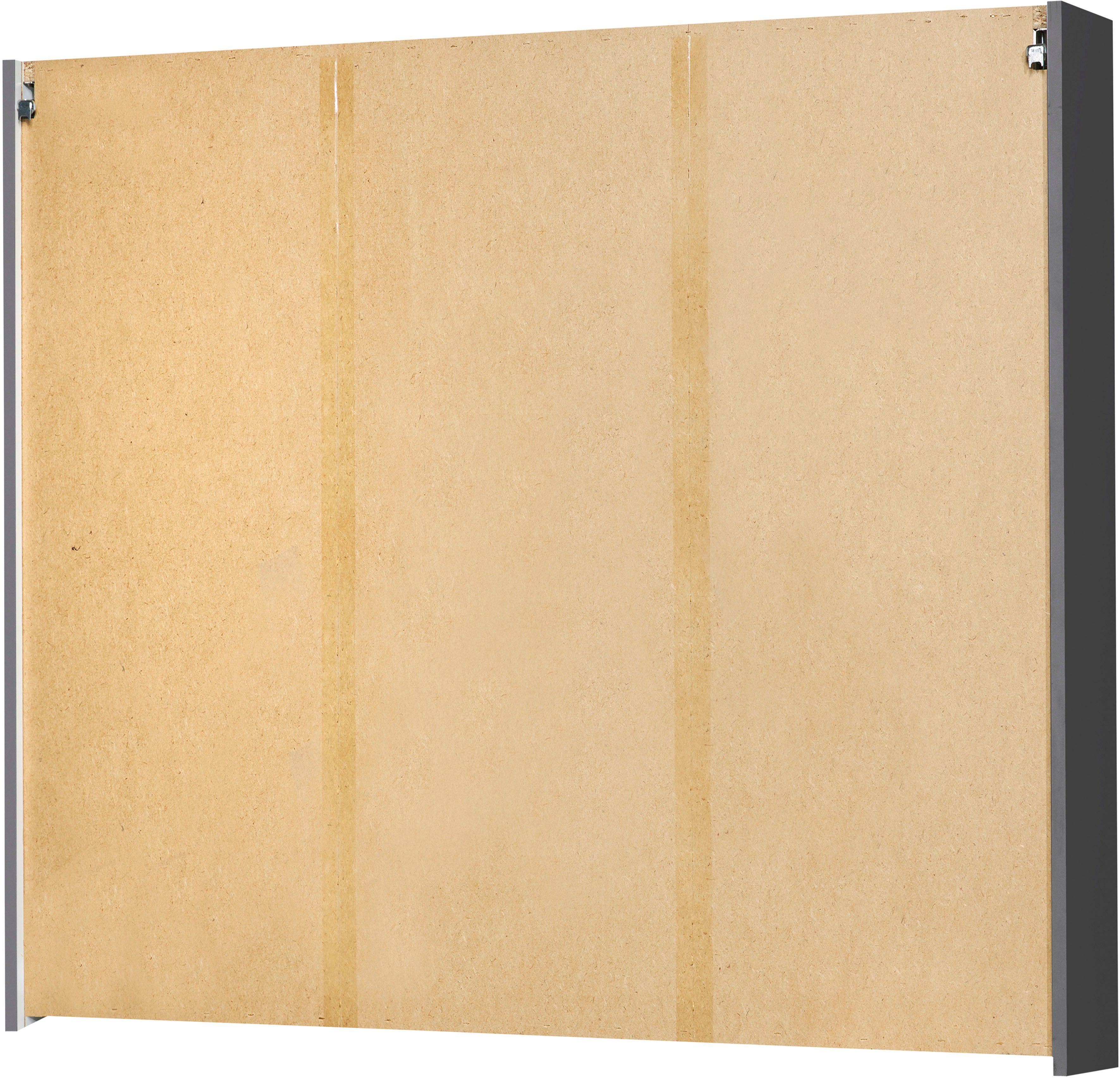 welltime Spiegelkast Torino Breedte 80 cm, 3-deurs, ledverlichting, schakelaar-/stekkerdoos