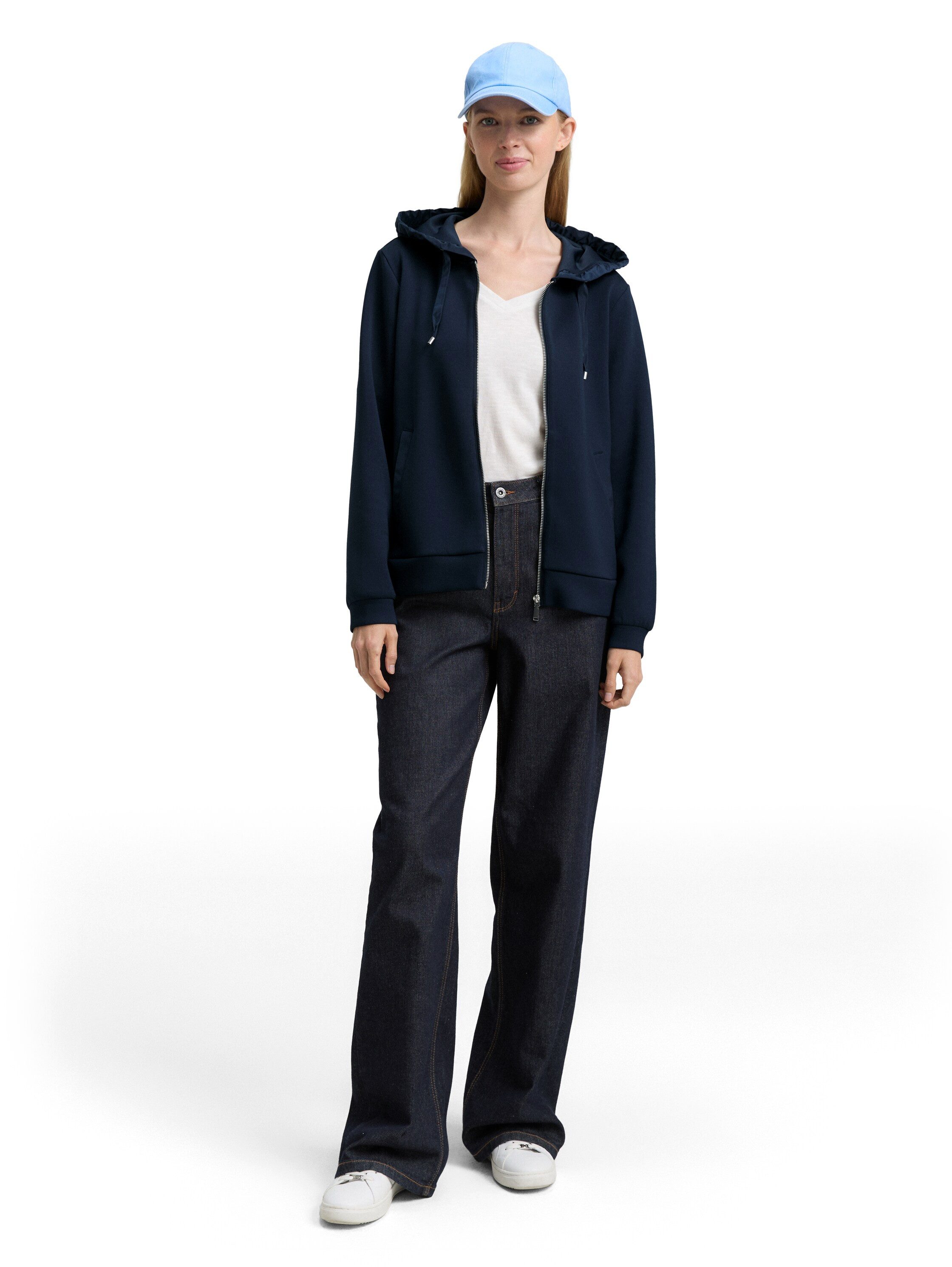 Tom Tailor Capuchonsweatvest met viscose en stretch