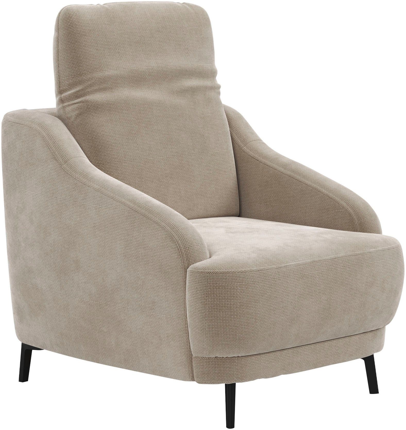 sit&more Fauteuil Blues met metalen poten, matzwart (1 stuk)