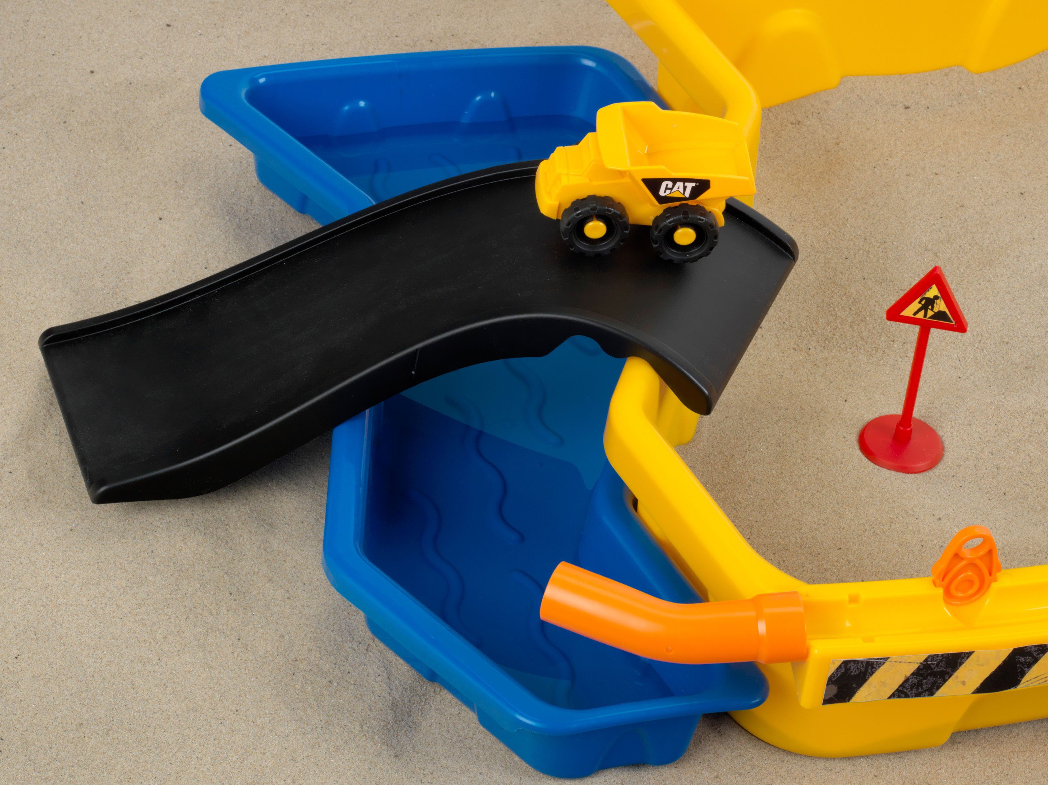 Klein Speelgoed-shovel Caterpilar CAT zandbouwplaats mega met 3 cat® voertuigen, made in germany (set, 28-delig)