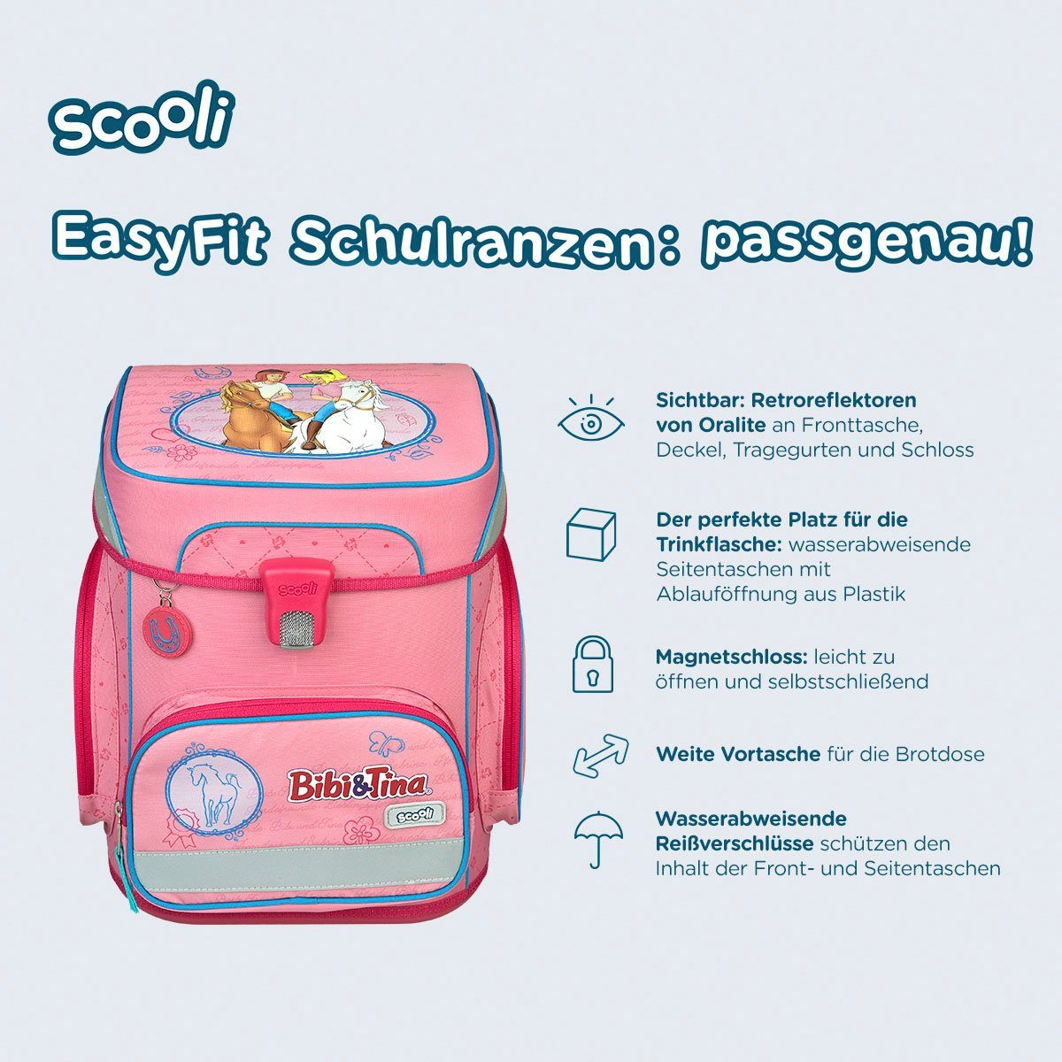 Scooli Schooltas EasyFit, Bibi & Tina (set, 5-delig)