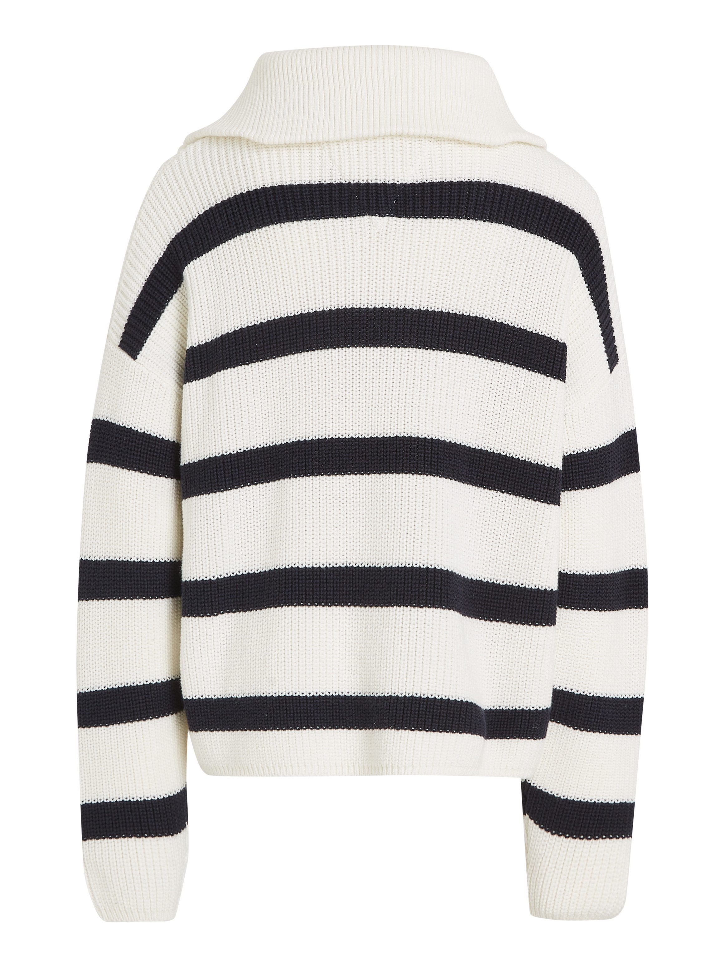 Tommy Hilfiger Schipperstrui STRIPE HALF ZIP SWEATER Kinderen tot 16 jaar met logo-opdruk
