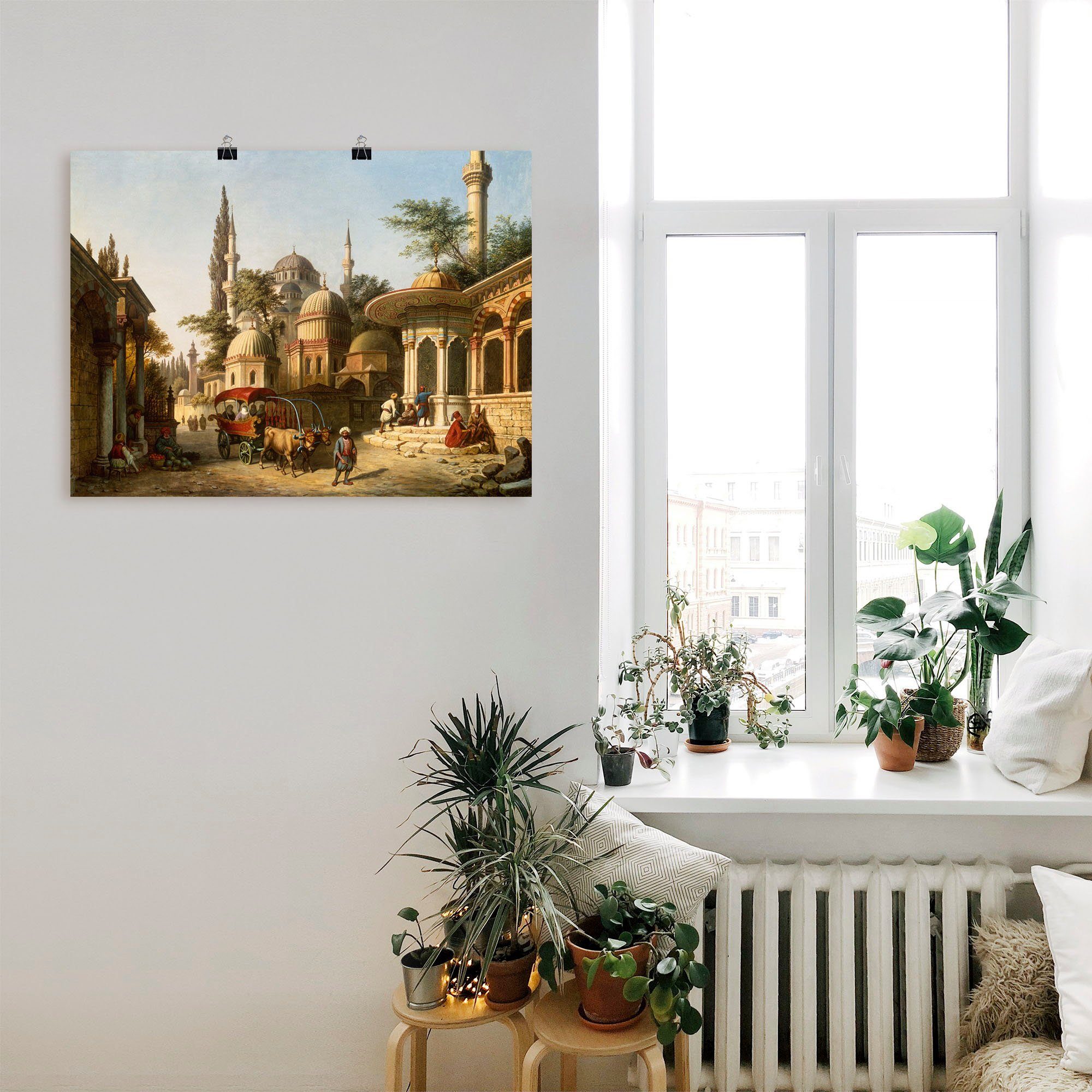 Artland Artprint Aanzicht van een moskee in Istanbul als artprint van aluminium, artprint voor buiten, artprint op linnen, poster in verschillende maten. maten