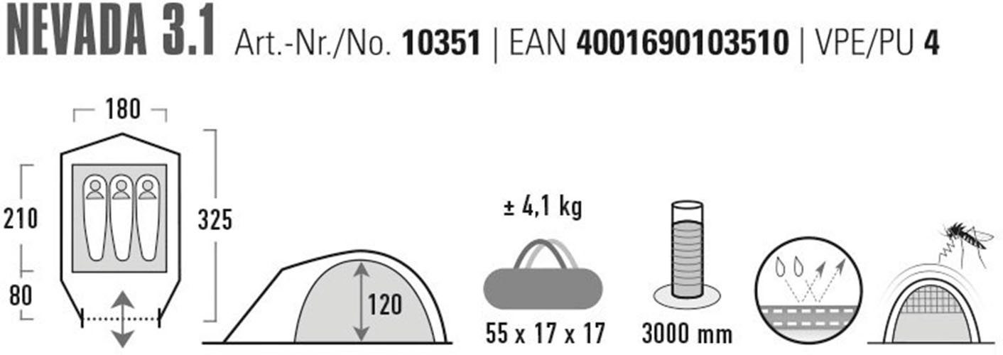 High Peak Koepeltent Tent Nevada 3.1
