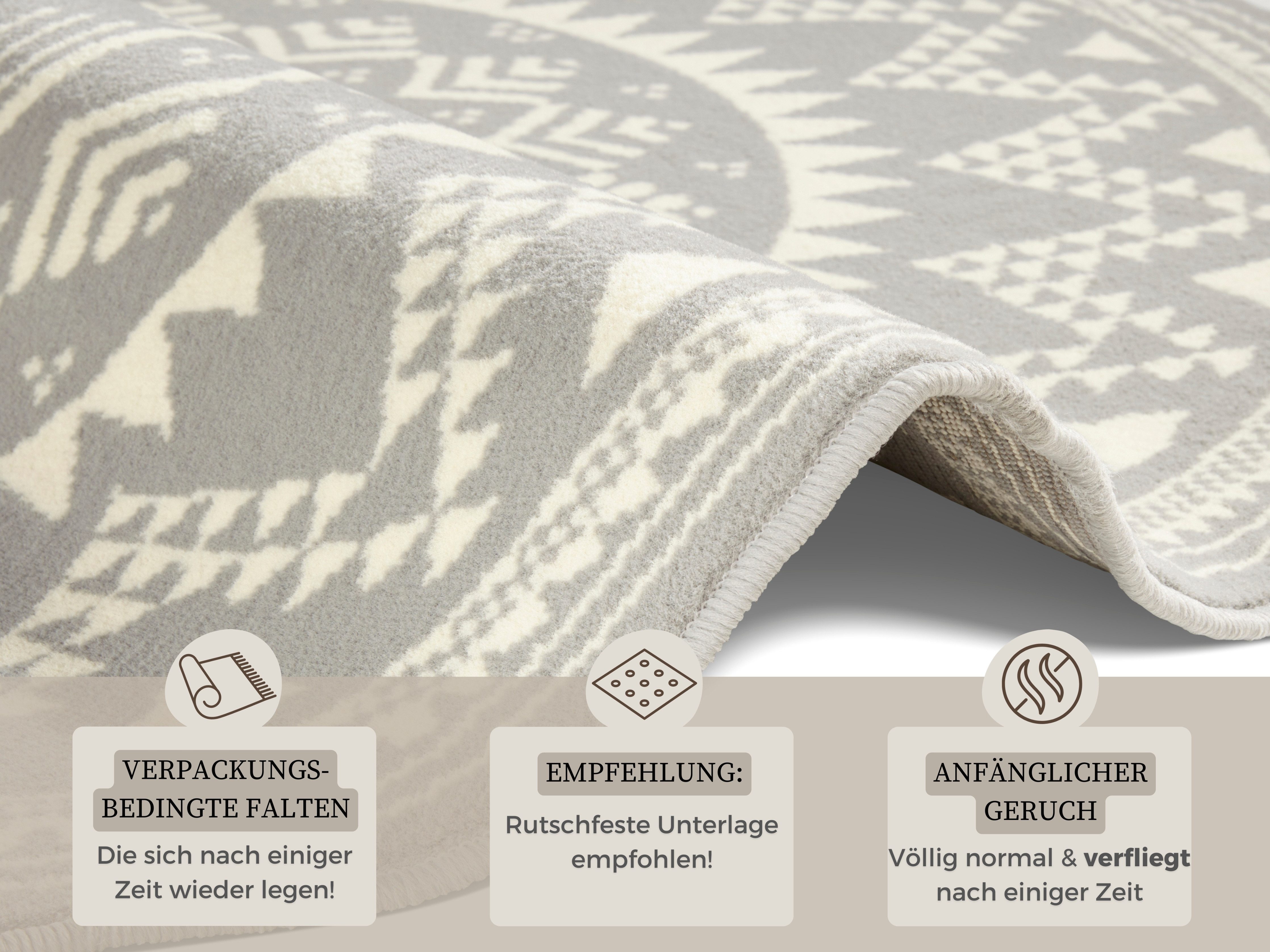 HANSE Home Vloerkleed Valencia Korte pool, modern, vintage, mandala, woonkamer, kinderkamer, hal
