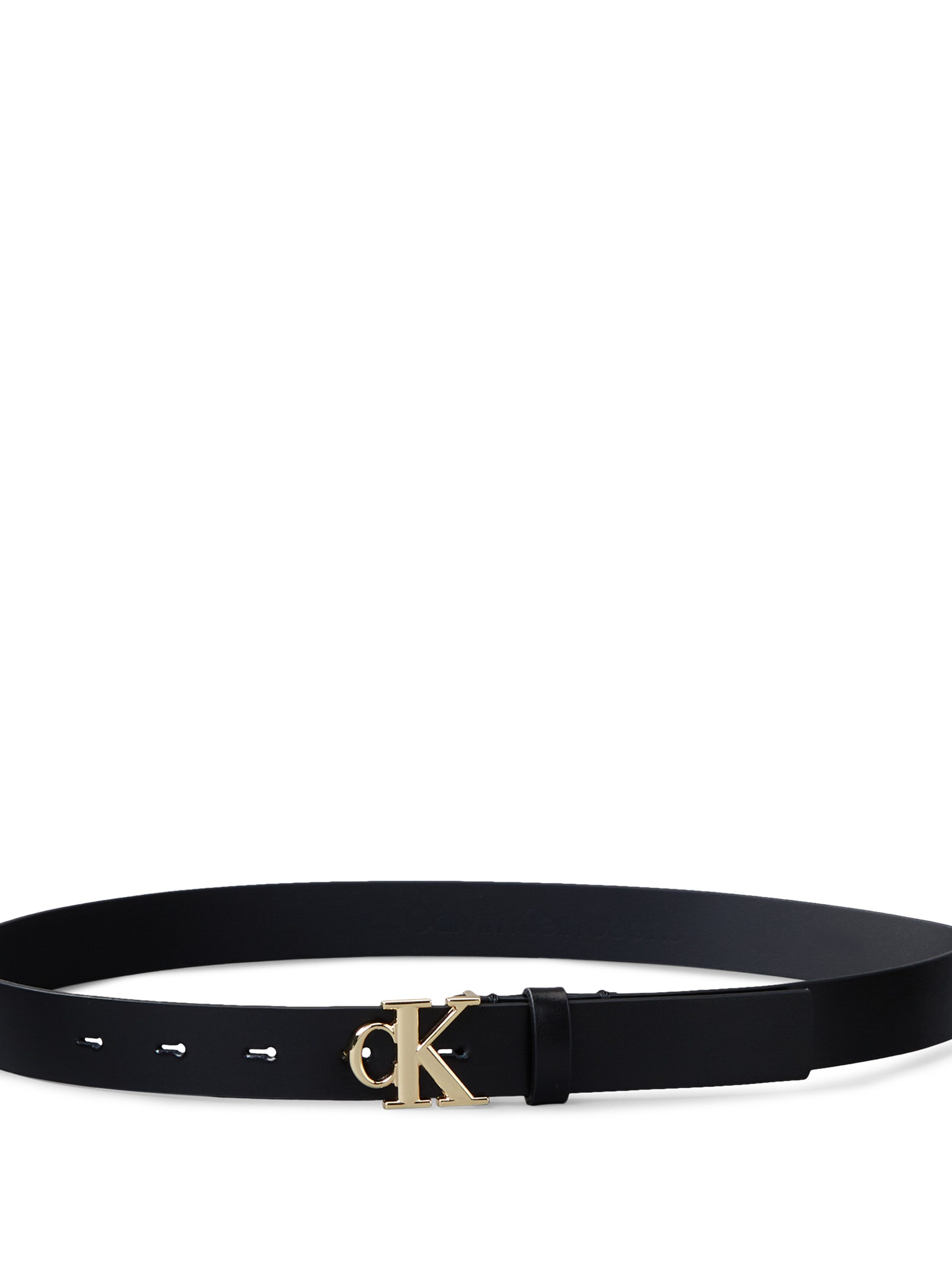 Calvin Klein Leren riem Monogram Plaque Buckle 30MM