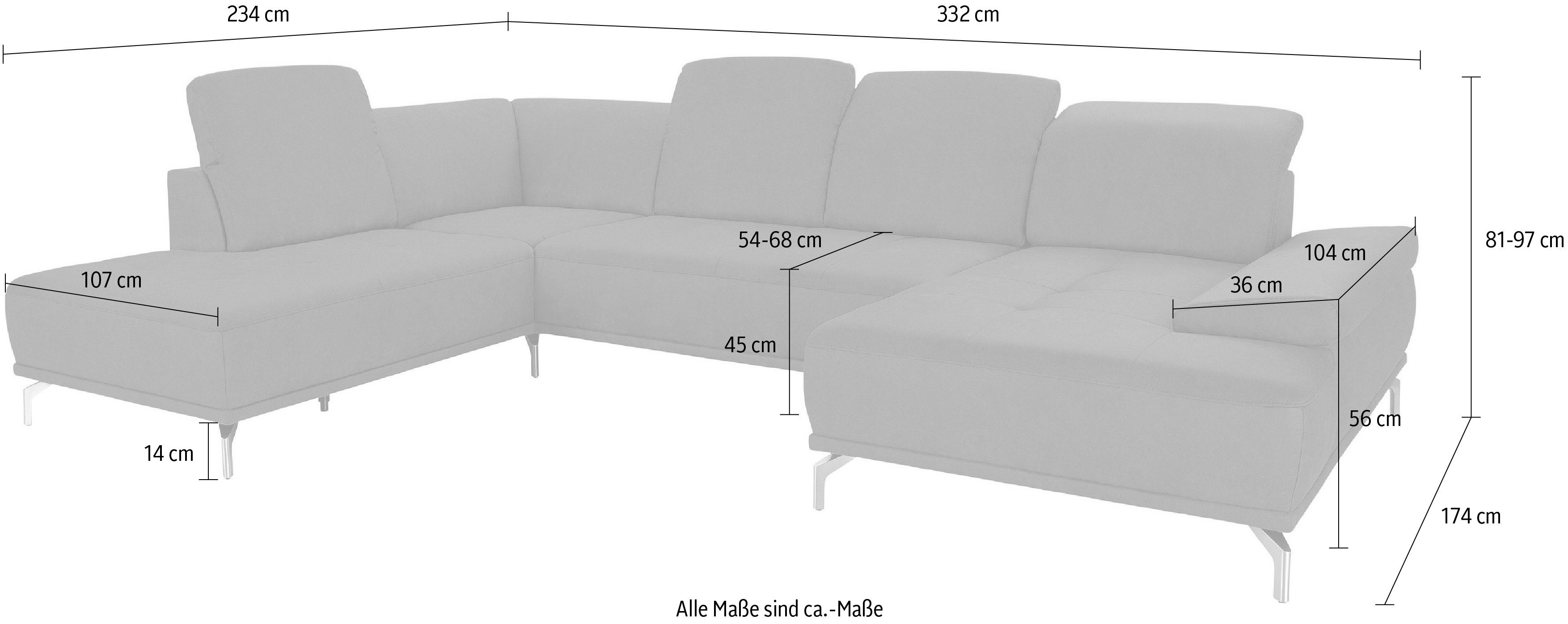 Places of Style Zithoek Caluna Incl. zitdiepteverstelling, optioneel met hoofd- en armleuningverstelling