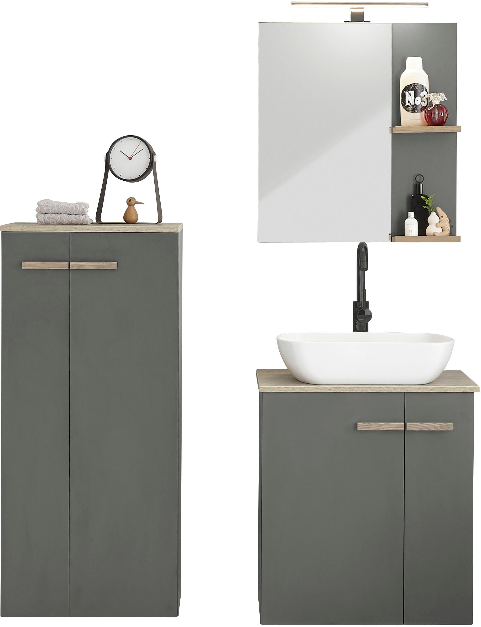 Places of Style Badkamerserie SOLiD, badkamermeubelset, badkamer in modern ontwerp, 3-delige badkamer (set, 3-delig)