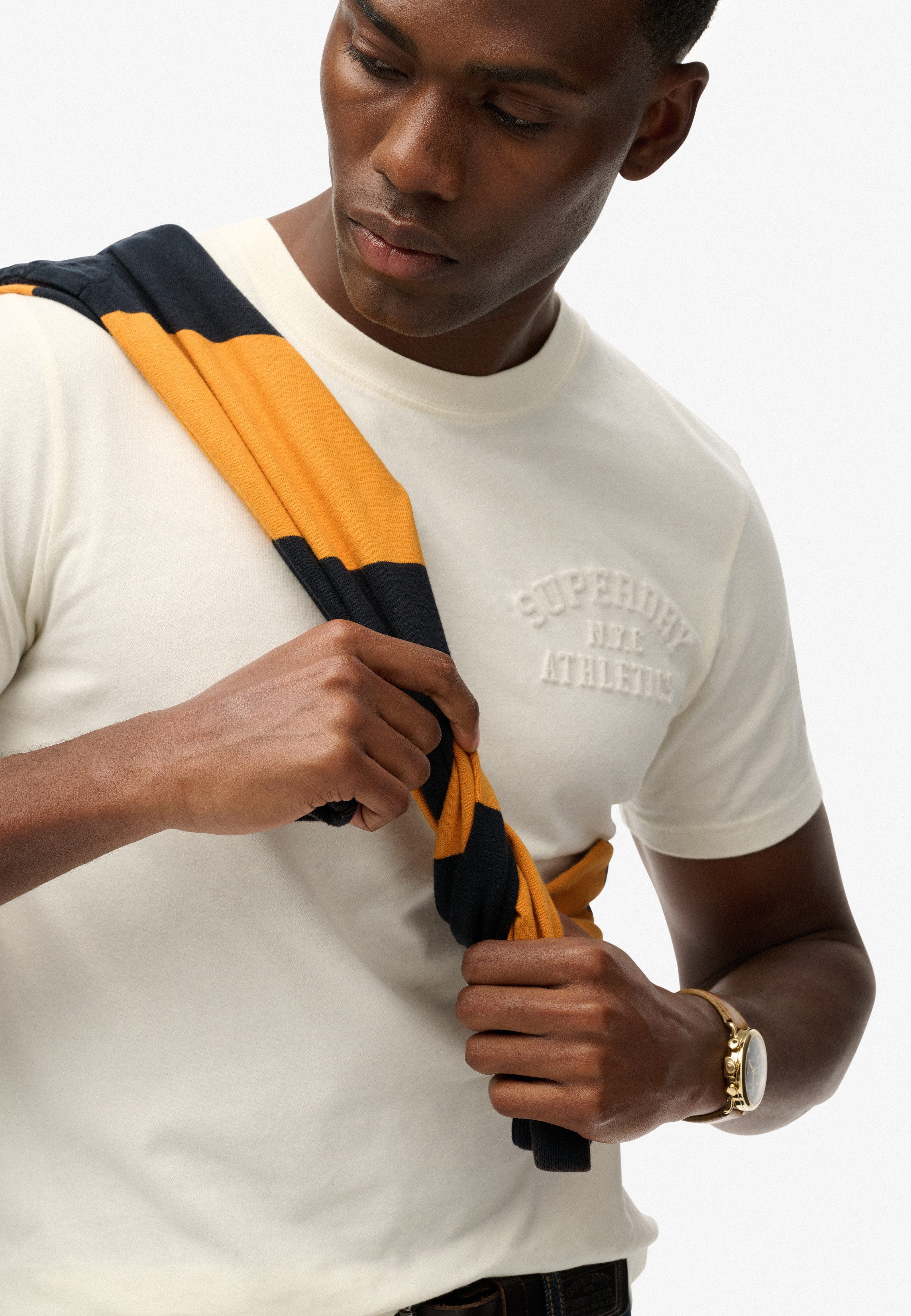 Superdry Shirt met ronde hals ATHLETIC EMBOSS RELAXED TEE