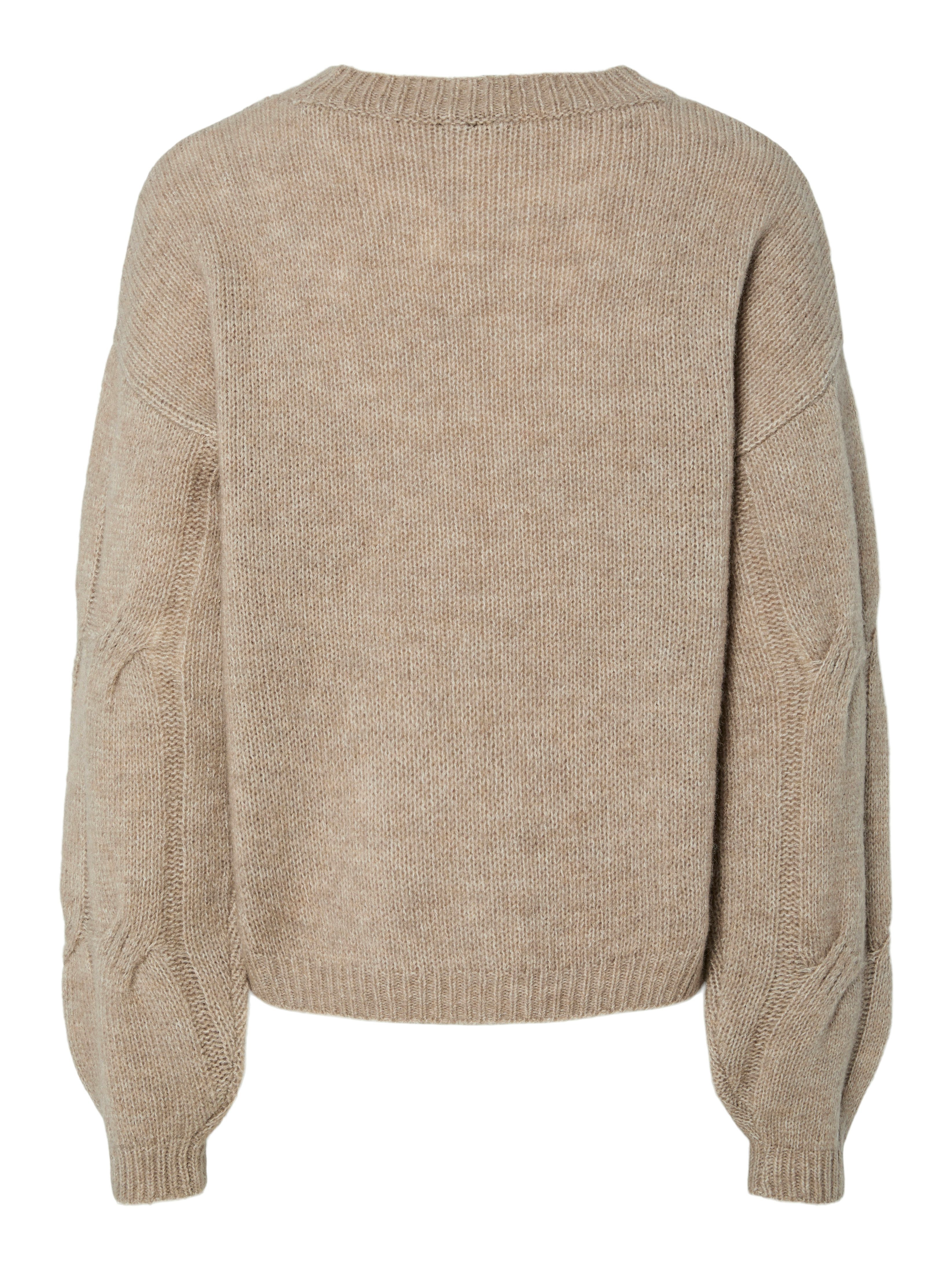 pieces Gebreide trui PCJENNA LS O-NECK CABLE KNIT NOOS BC