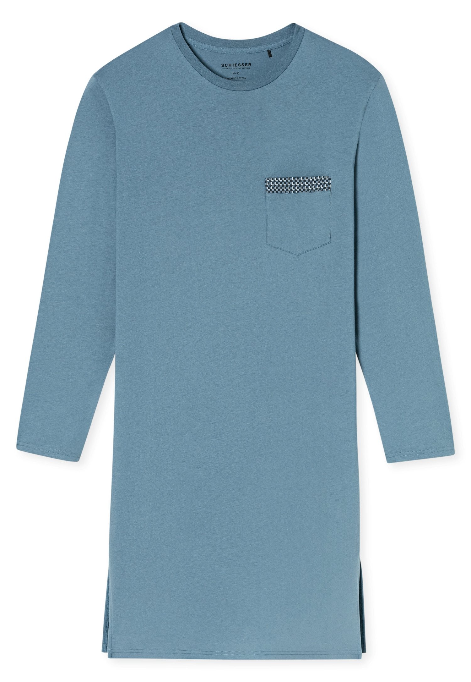 Schiesser Nachthemd Comfort Nightwear Borstzak met gemusterde zoom