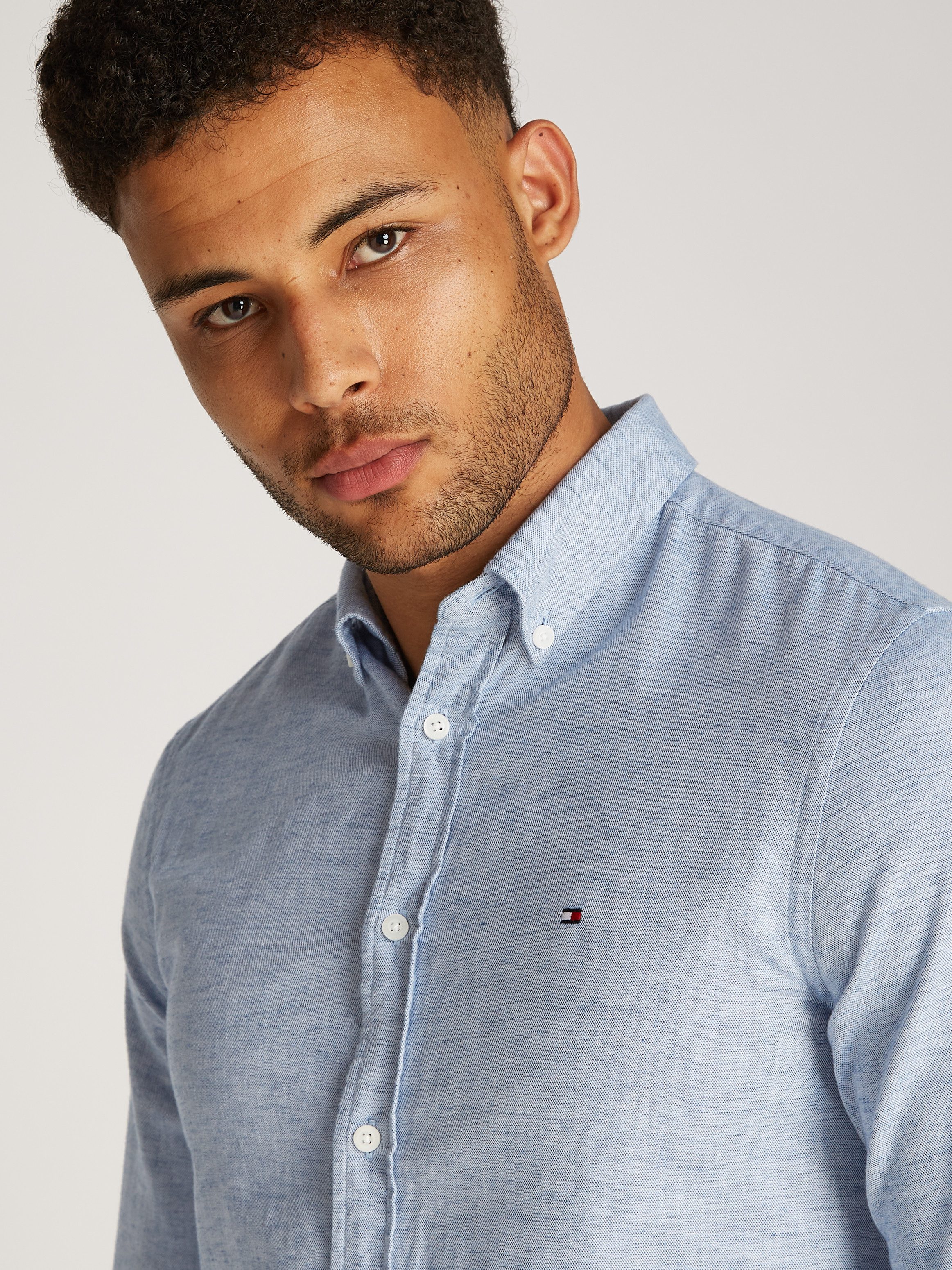Tommy Hilfiger Overhemd met lange mouwen BRUSHED LINEN SOLID SF SHIRT