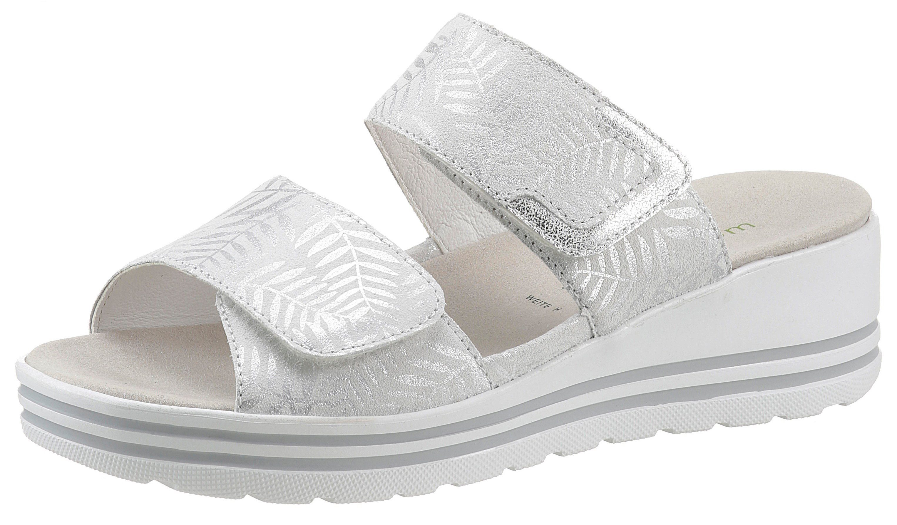 Waldläufer Slippers H-MICHELLE , sleehak, zomerschoen, pantoffels met subtiel patroon, h-breedte